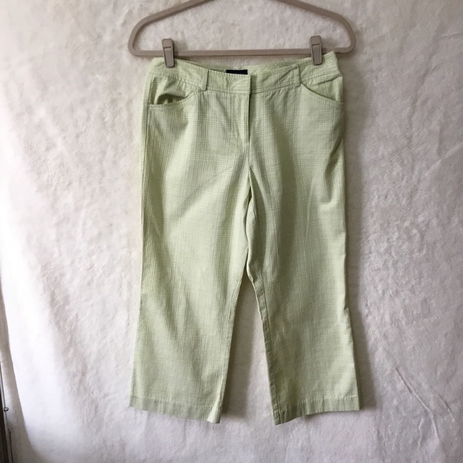 Ann Taylor Ann Taylor Green Pattern Crop Pants Size 28" / US 6 / IT 42 - 2 Thumbnail