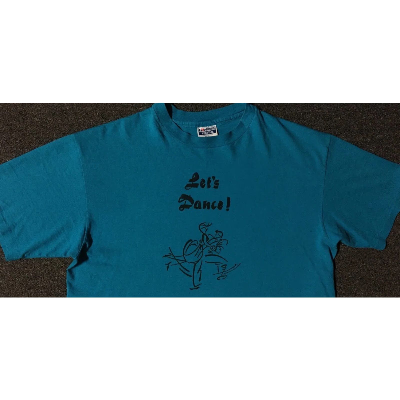 DANCER VINTAGE Lets Dance Faded Shirt M Blue USA Ballet Theatre School Grunge 80s 90s Mens Shirt Size US M / EU 48-50 / 2 - 7 Thumbnail