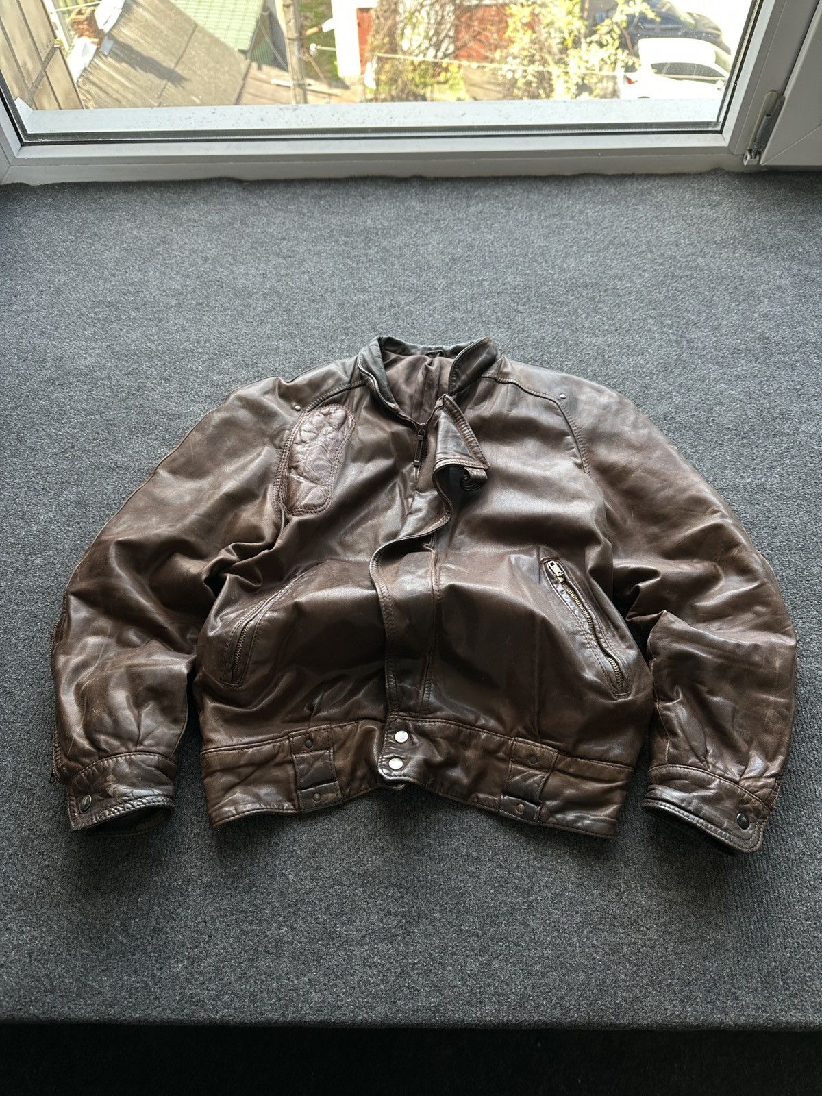 Other 🚨VNTG LEATHER JACKET AVANT GARDE WESTERN BROWN MOTO Size US XS / EU 42 / 0 - 1 Thumbnail