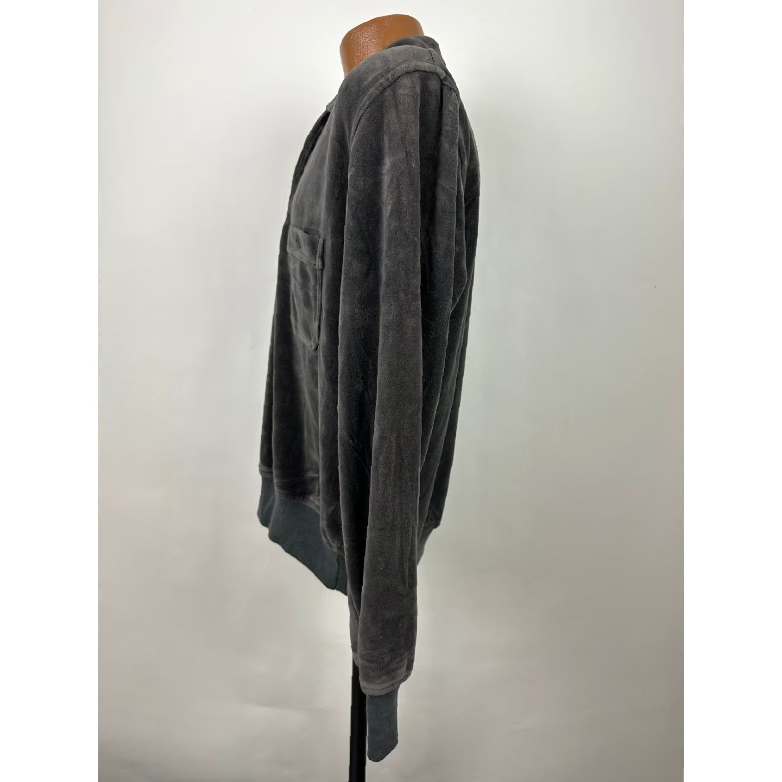 Vintage VINTAGE Montgomery Ward Sweatshirt 80s Velour Mens L Gray Collared Pockets Midweight Retro 80s Mens Size US L / EU 52-54 / 3 - 6 Thumbnail