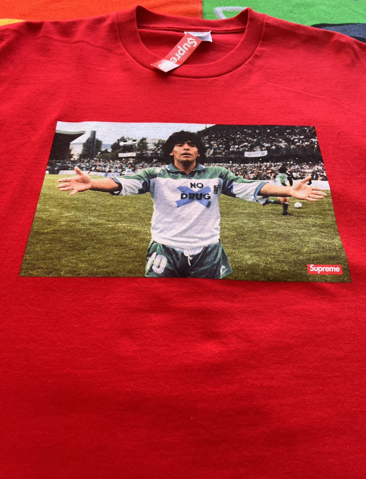 Supreme M Supreme Maradona Tee Red T-shirt football diego drugs new Size US M / EU 48-50 / 2 - 15 Thumbnail