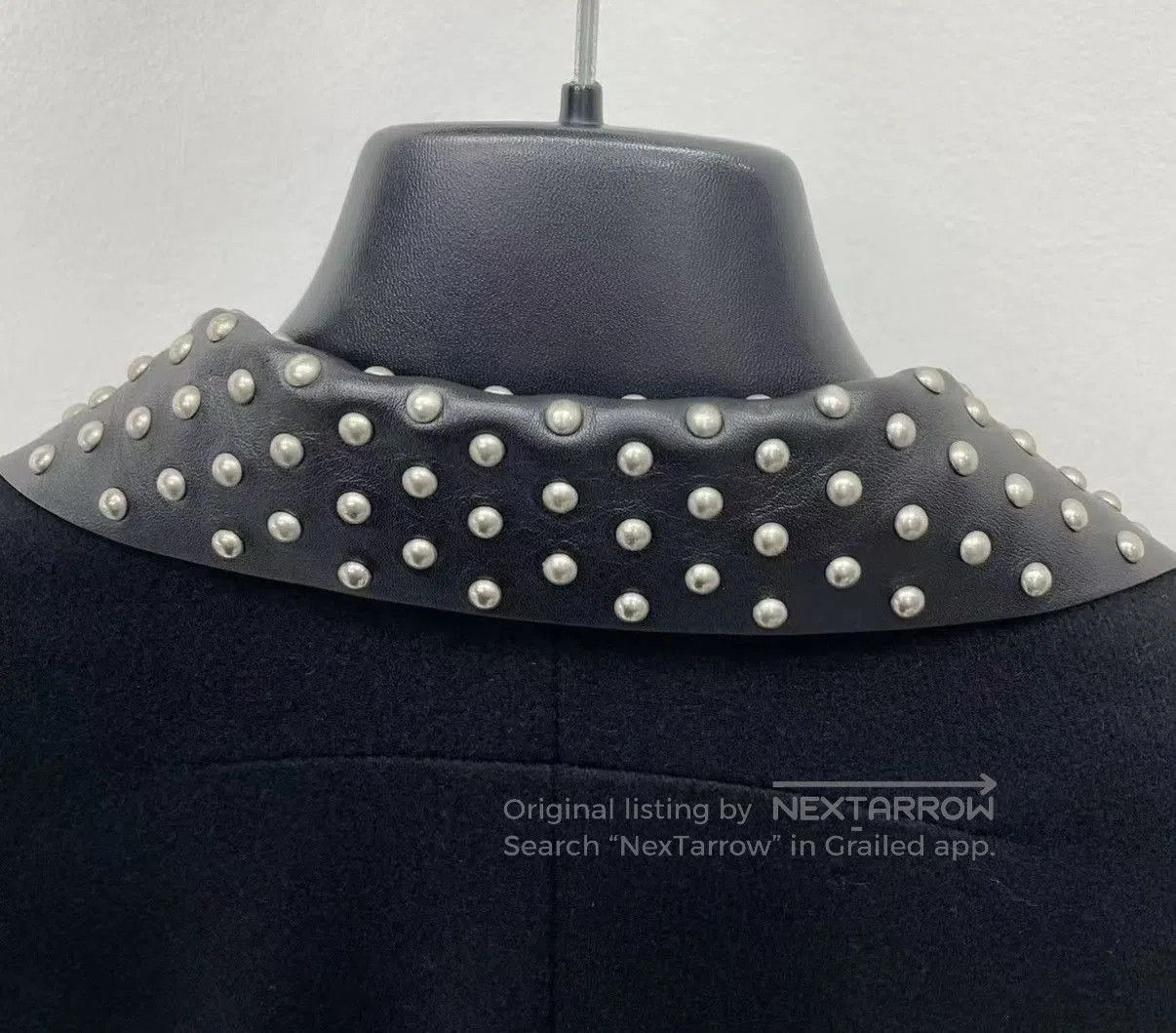 Givenchy Black Long Coat with Studded Collar Size S. Size US S / EU 44-46 / 1 - 7 Thumbnail