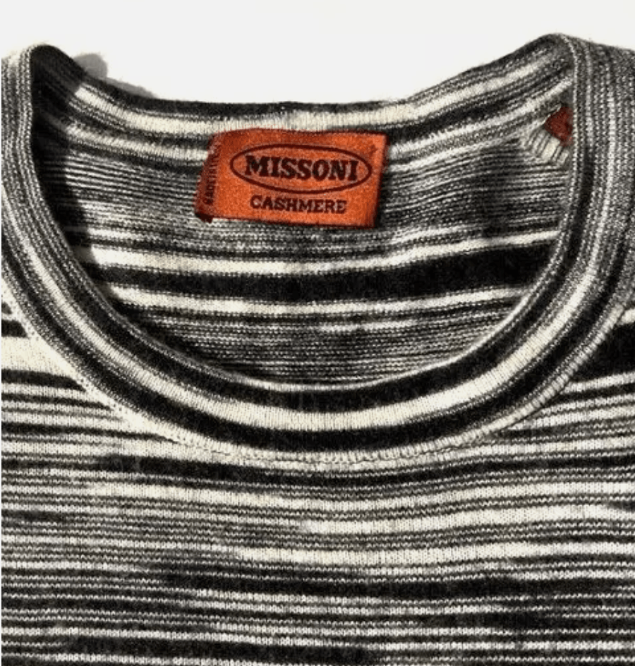 Missoni MISSONI Mens Cashmere Black Grey Space Dye Sweater Size US M / EU 48-50 / 2 - 6 Thumbnail