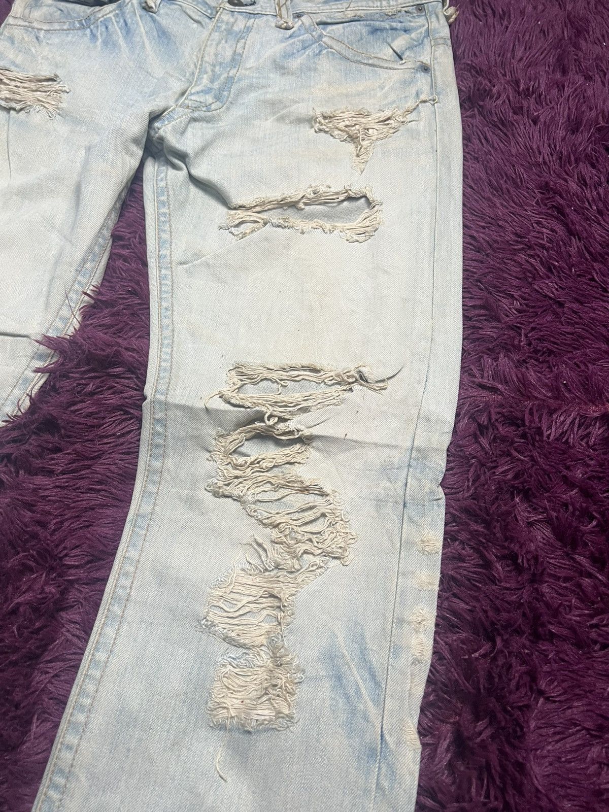 TROVE Archive TROVE Japanese Brand Distressed Light Wash Denim(45) Size US 34 / EU 50 - 6 Thumbnail