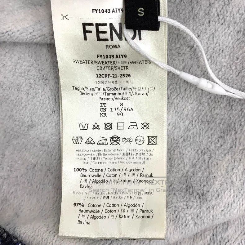 Fendi Fendi Dark Blue Logo Graffiti Printed Cotton Hooded Drawst Size US S / EU 44-46 / 1 - 7 Thumbnail