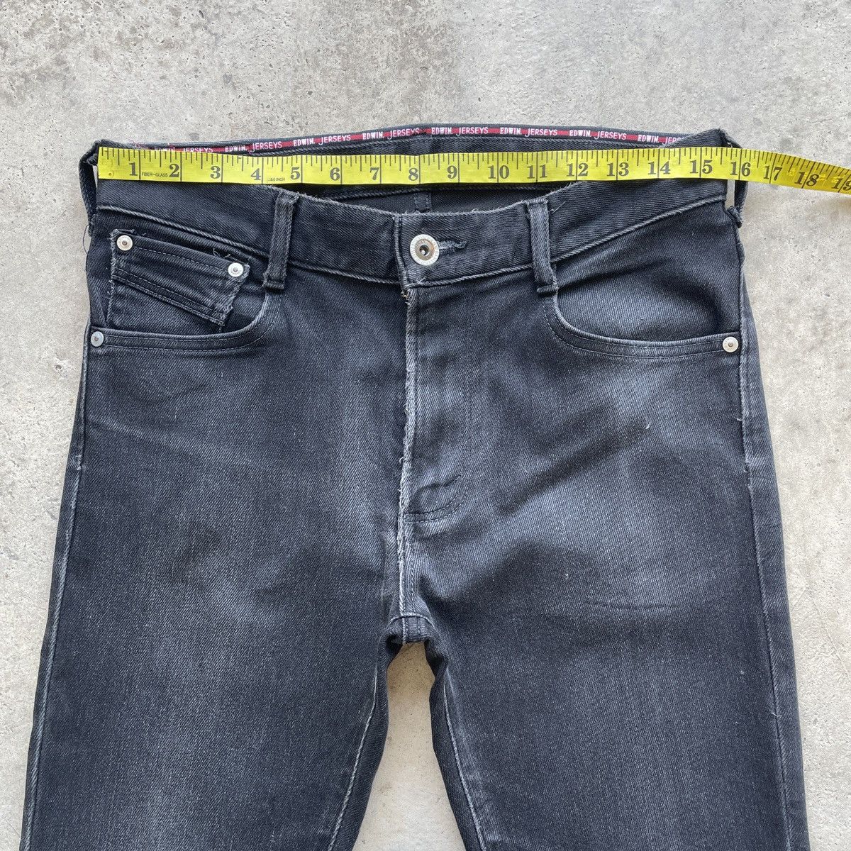 Japanese Brand Vintage Edwin Jersey Black Faded Skinny Denim Jeans Pants Size US 31 - 5 Thumbnail