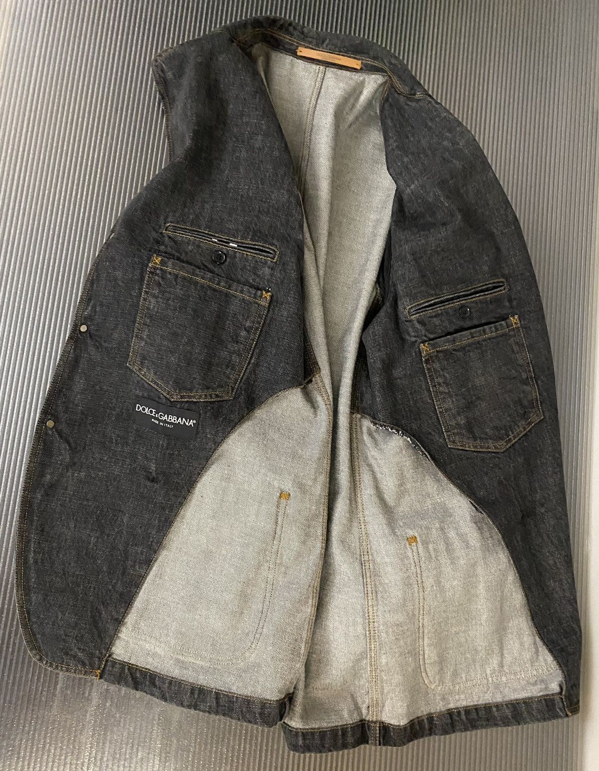 Dolce & Gabbana Dolce and Gabbana 🇮🇹 blue indigo denim D6AK jacket 54 VGC Size 44R - 11 Thumbnail