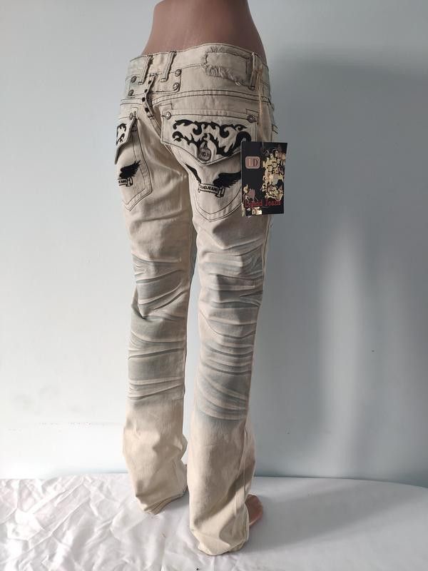 Japanese Brand Low rise Beige Jeans Bleached sz XXS Legend Jeans Size 29" - 8 Thumbnail