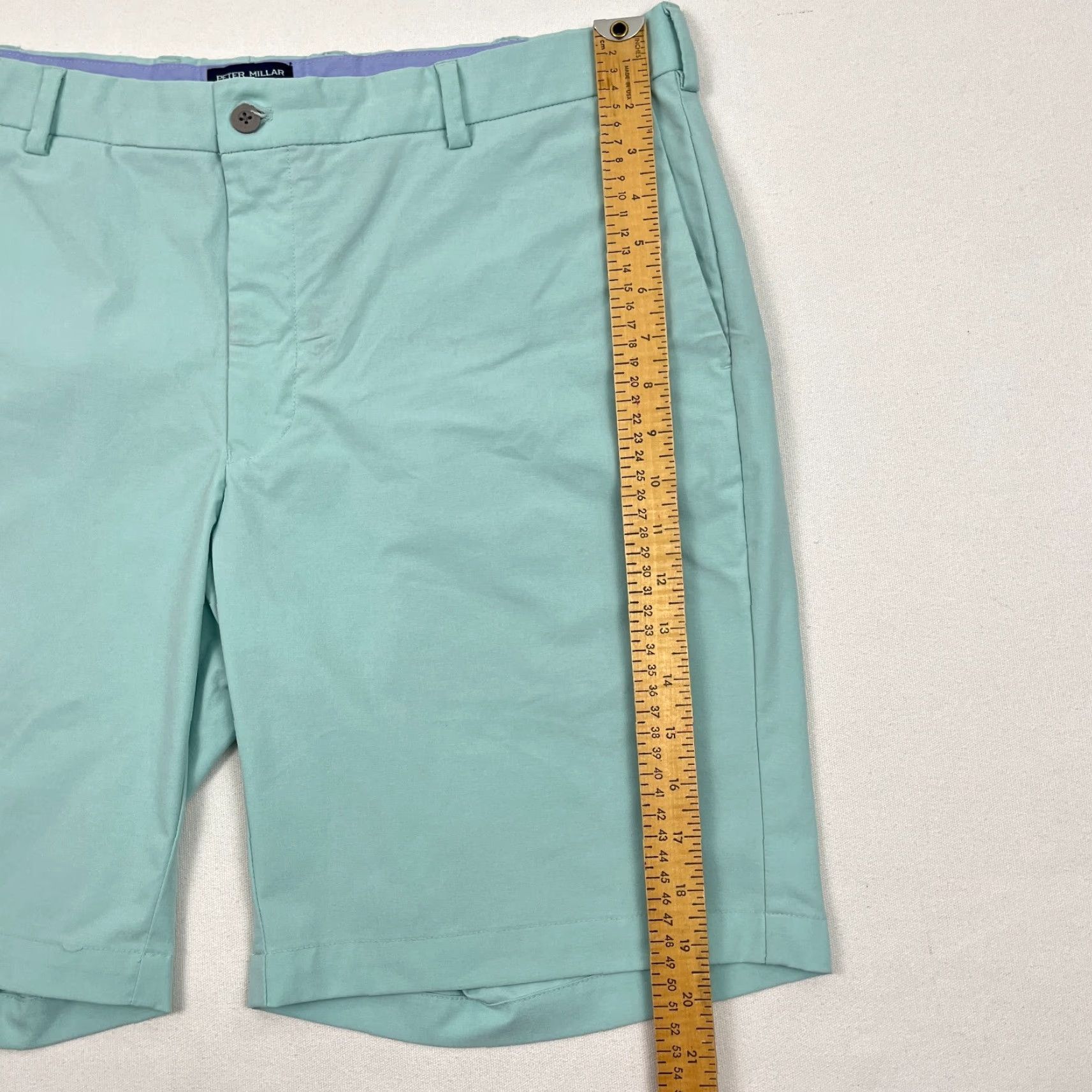 Peter Millar VINTAGE? No — Peter Millar Crown Crafted Shorts Mens 38 x 9 Green Active Performance Golf Prep Shirt? Size US 38 / EU 54 - 5 Thumbnail