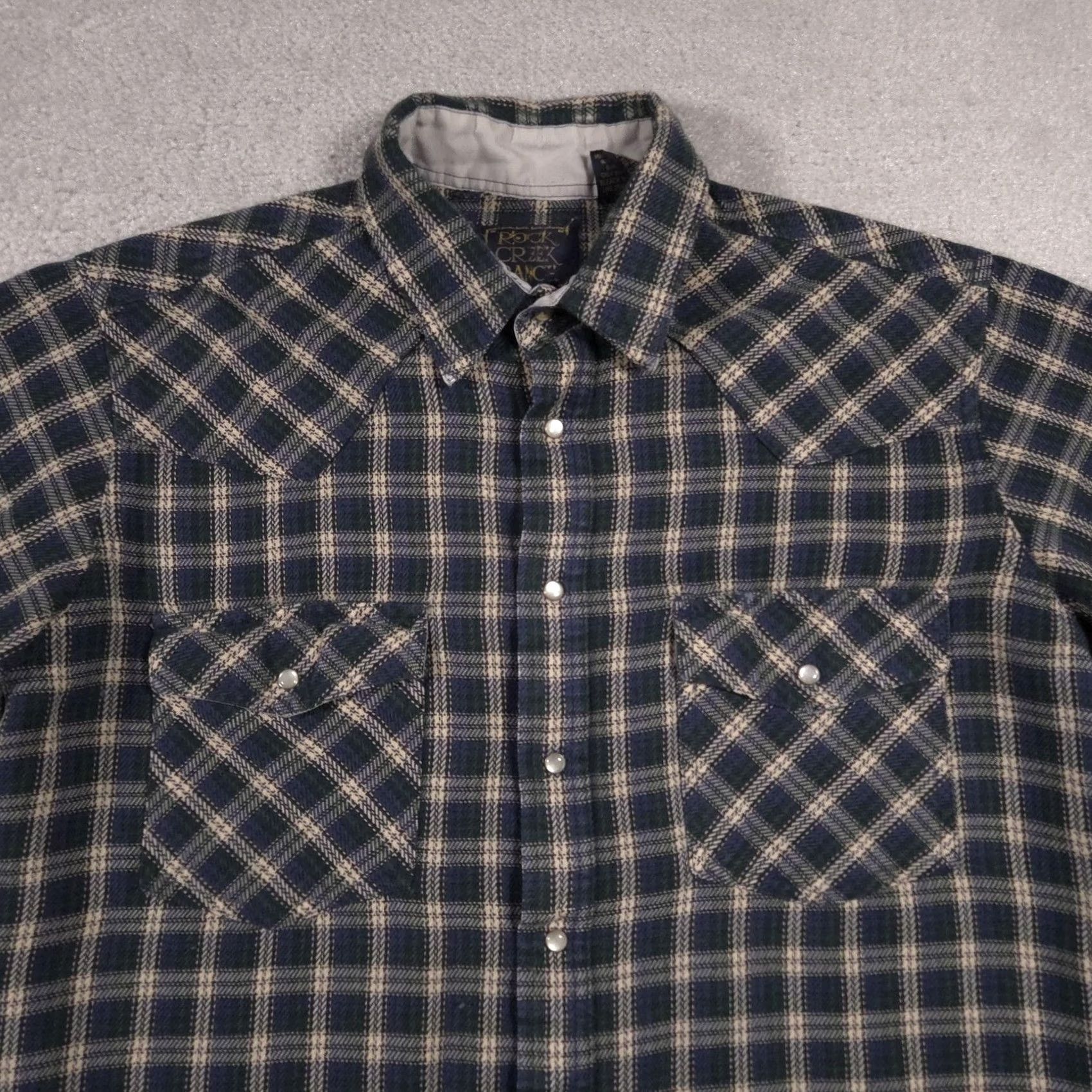 Vintage VINTAGE Rock Creek Ranch Shirt Mens Large Plaid Pearl Snap Western Look Cowboy Size US L / EU 52-54 / 3 - 3 Thumbnail