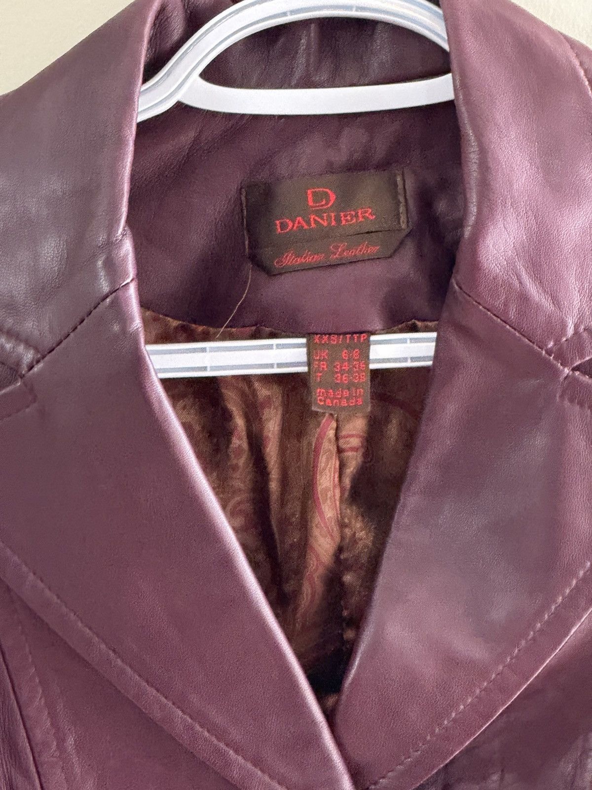 Danier Danier Purple genuine Leather Jacket Size XXS / US 00 / IT 34 - 4 Thumbnail