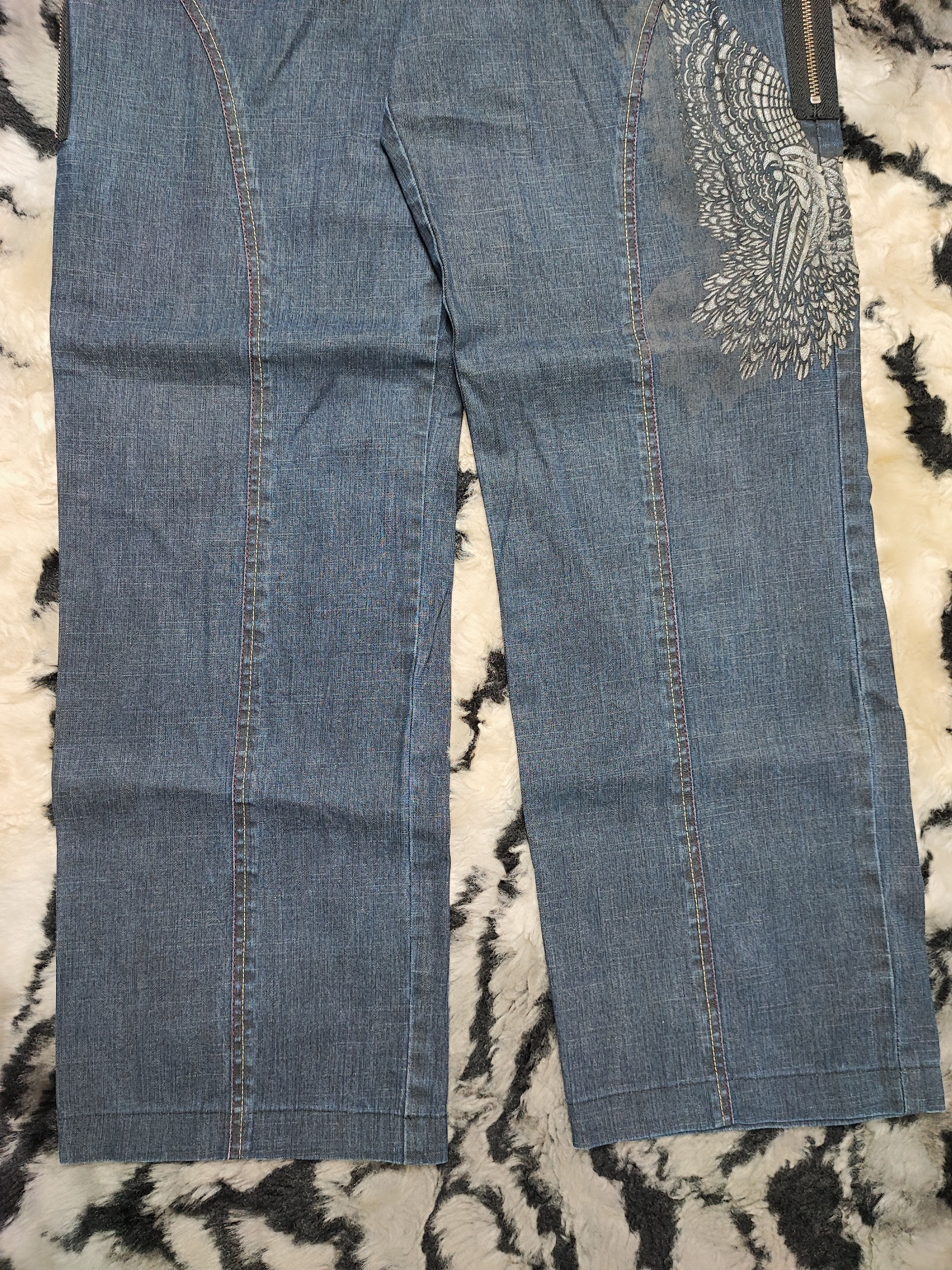 Number (N)ine Vintage Eagle Embroidery Baggy Loose Bootcut Wide Leg Size US 28 / EU 44 - 4 Thumbnail