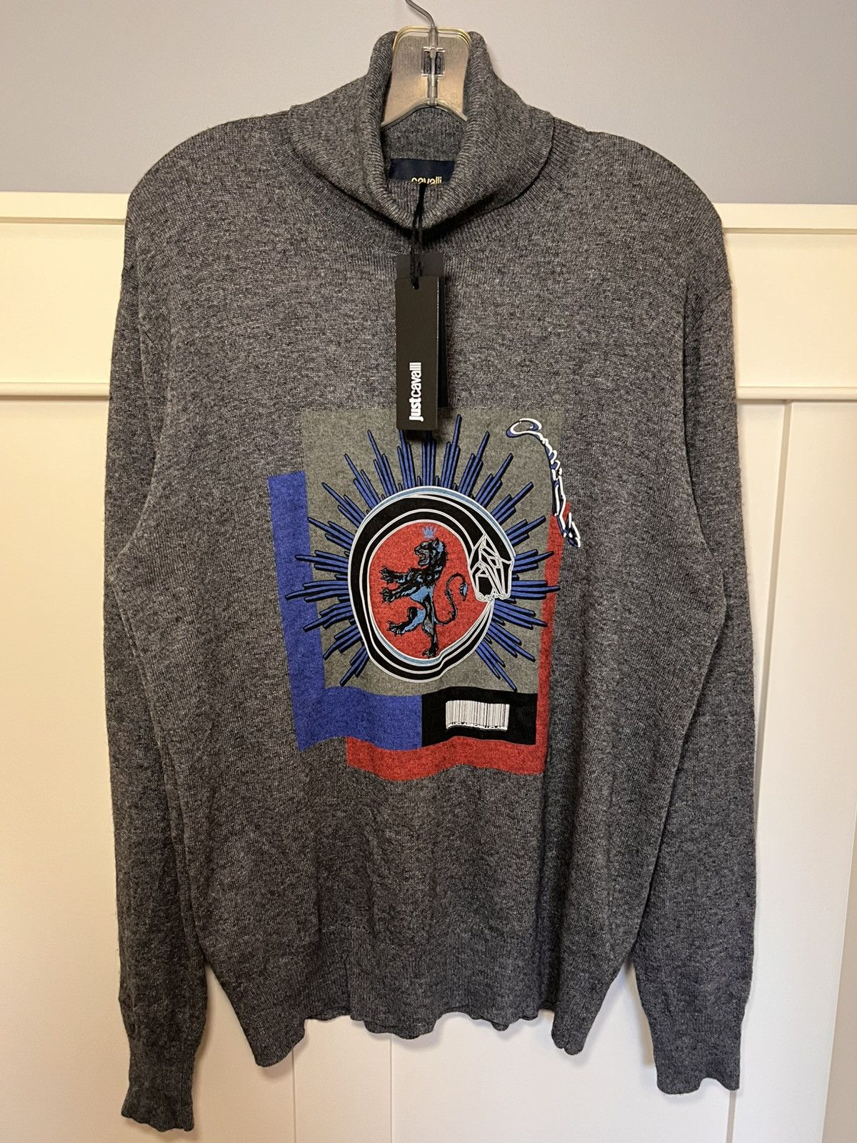 Cavalli Class Just Cavalli lion logo cashmere blend turttle neck sweater Size US L / EU 52-54 / 3 - 1 Thumbnail