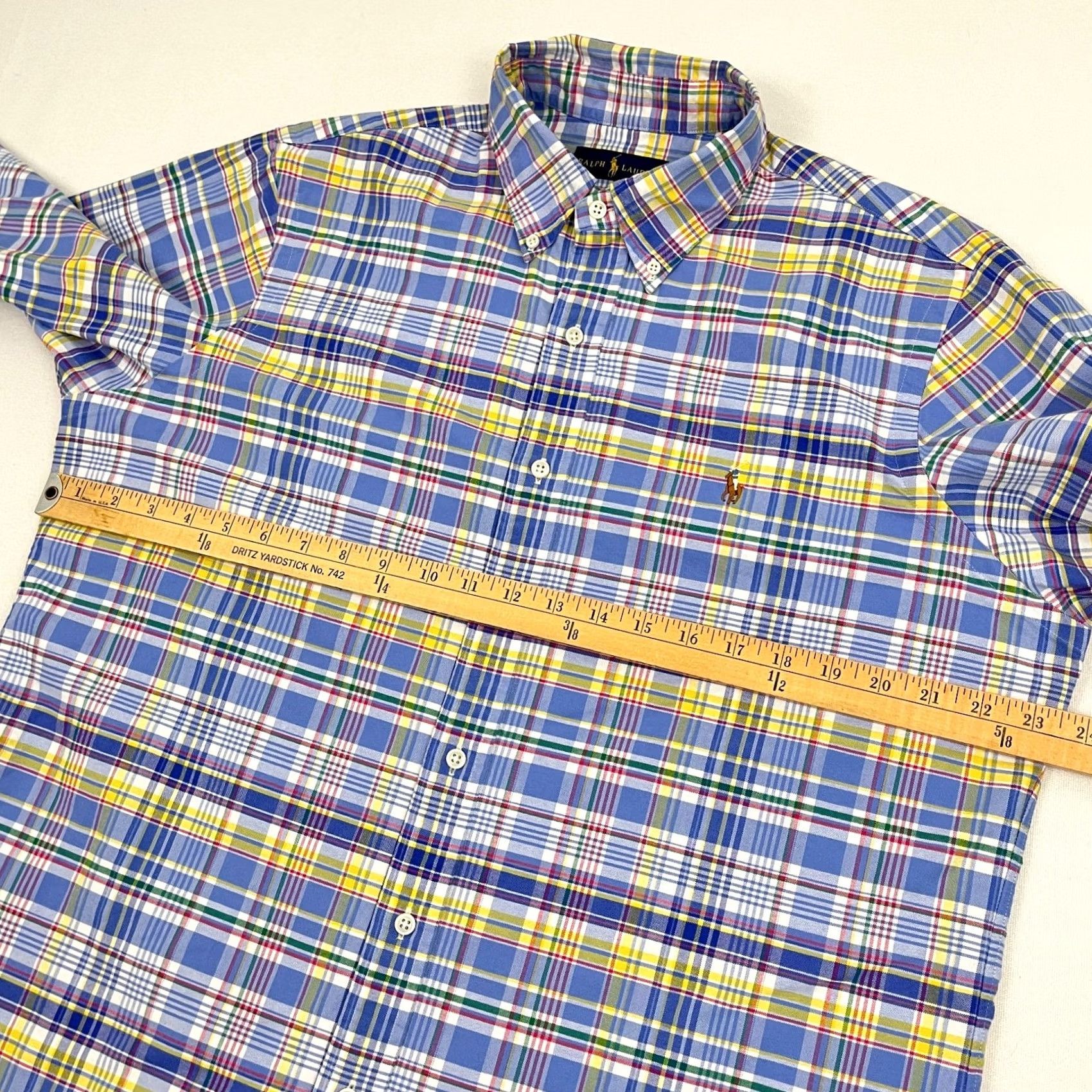 Polo Ralph Lauren Ralph Lauren Shirt Mens Large Blue Madras Plaid Flesh Pony Button Down Preppy Shirt Size US L / EU 52-54 / 3 - 6 Thumbnail