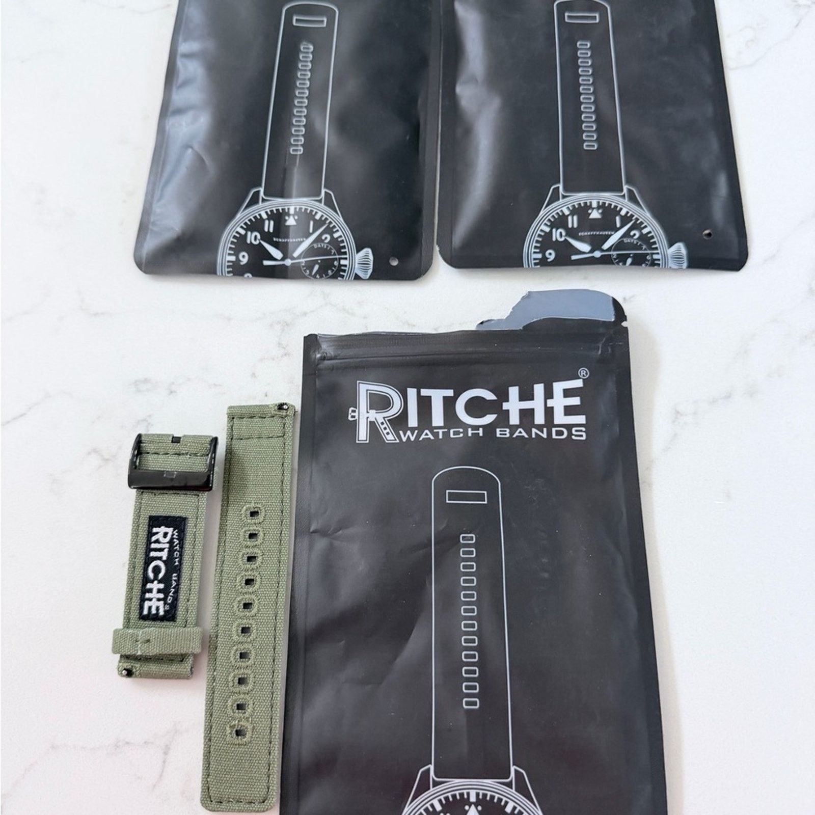 Other 3 pack of Ritche Watch Strap Green,Tan,Black. Size ONE SIZE - 4 Thumbnail