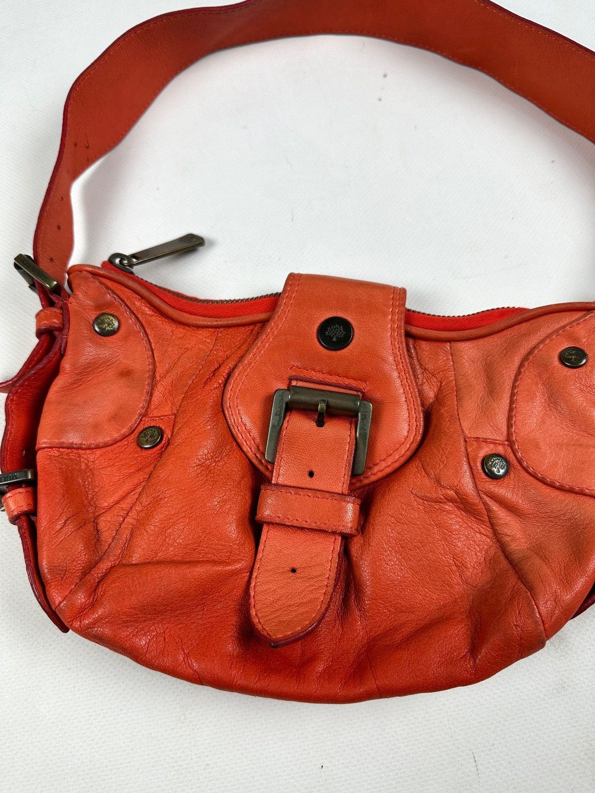 Mulberry Vintage Mulberry Faded Orange Leather Shoulder Bag Handbag Size ONE SIZE - 9 Thumbnail
