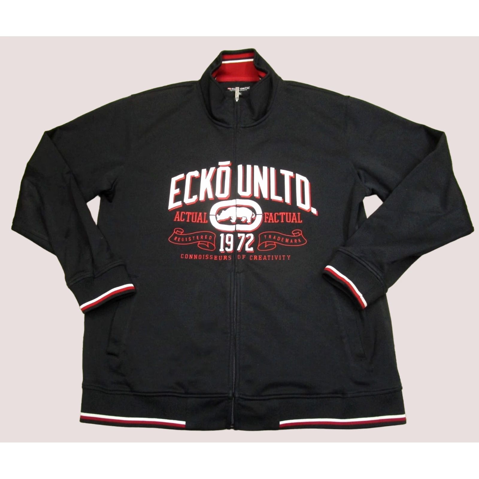Ecko Unltd. Ecko Unltd Jacket Men XL Black Full Zip Windbreaker Hip Hop Outdoor Urban Streetwear Rino Size US XL / EU 56 / 4 - 1 Thumbnail