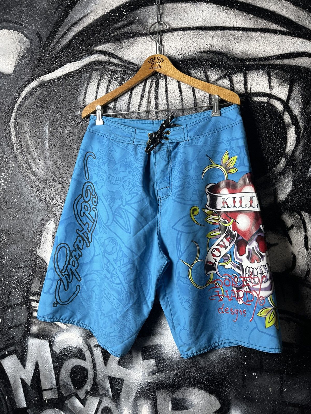 Ed Hardy × Vintage Ed Hardy Skull Logo Shorts Men’s Size L Size US 33 - 1 Thumbnail