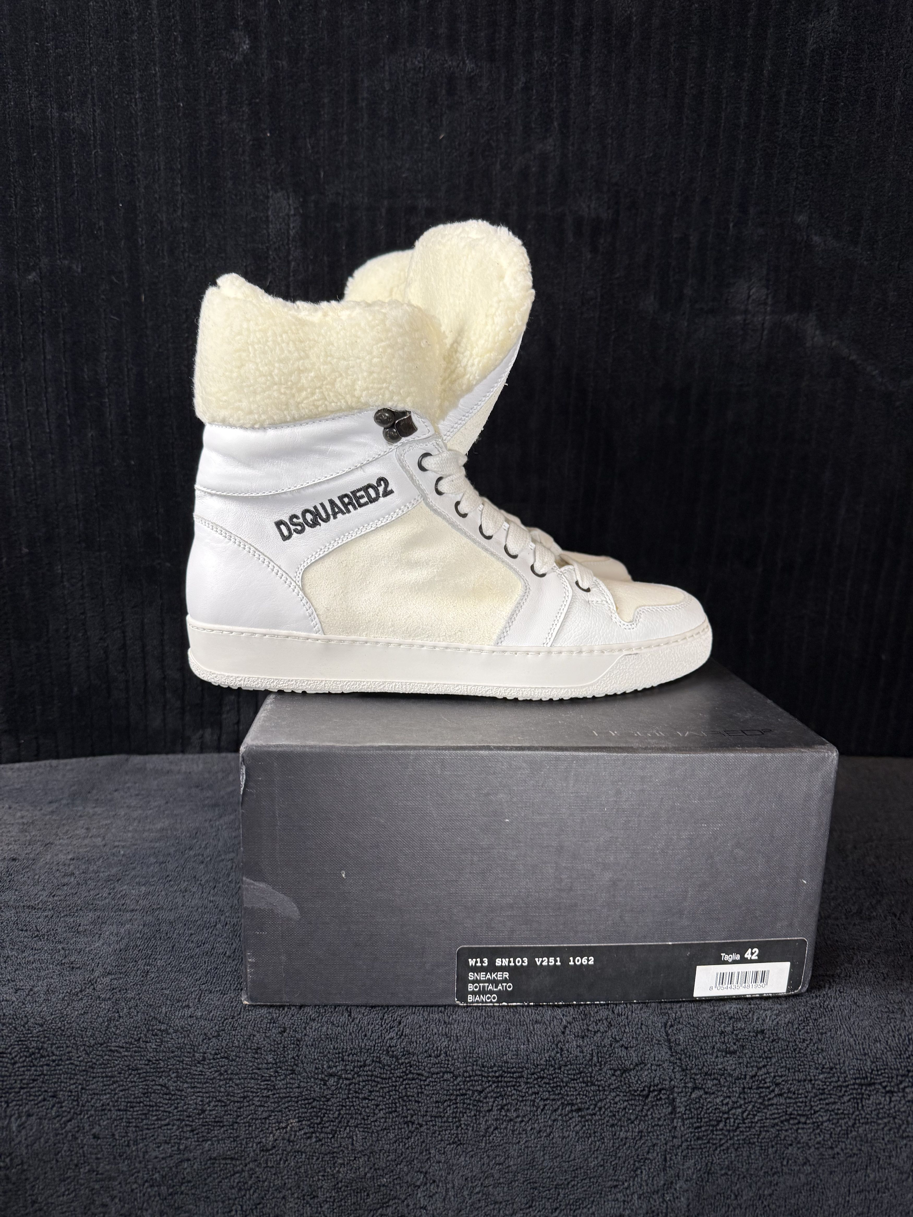 Dsquared2 Dsquared Sherling Hightop Dog Patch White/Cream Size US 9 / EU 42 - 7 Thumbnail