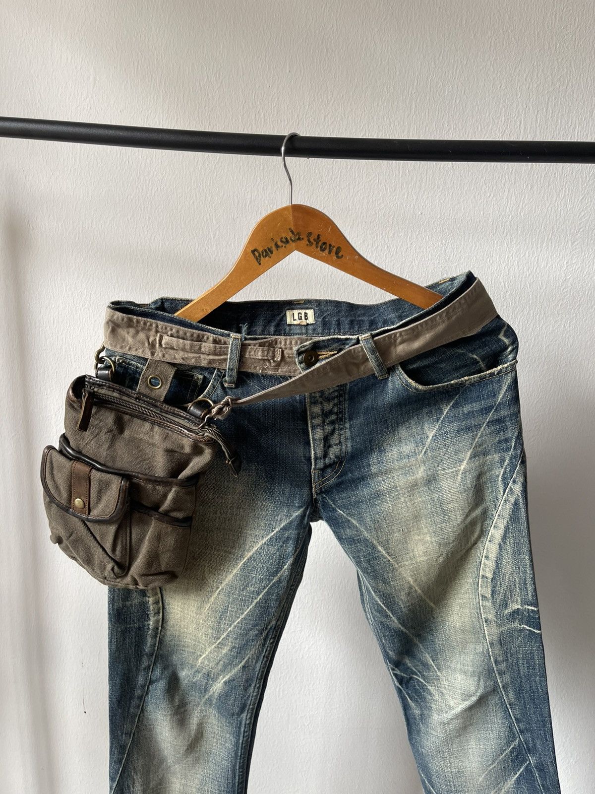 Le Grande Bleu (L.G.B.) L.g.b Wolf Denim Jeans Flare Size US 29 - 11 Thumbnail