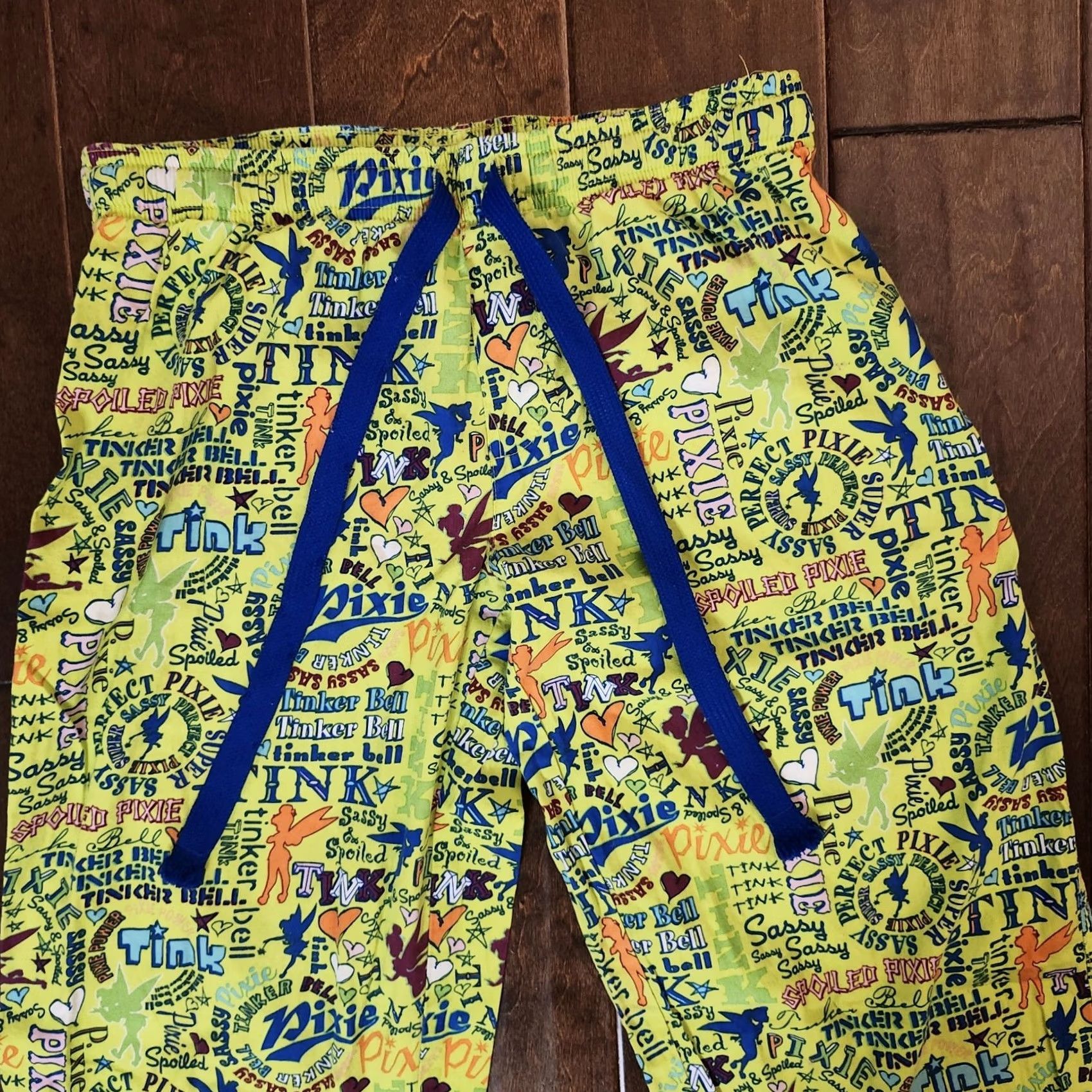Disney VINTAGE? No — Disney World Disneyland Resort Women's XS Tinkerbell Cotton Pajama Pants Size 26" / US 2 / IT 38 - 3 Thumbnail