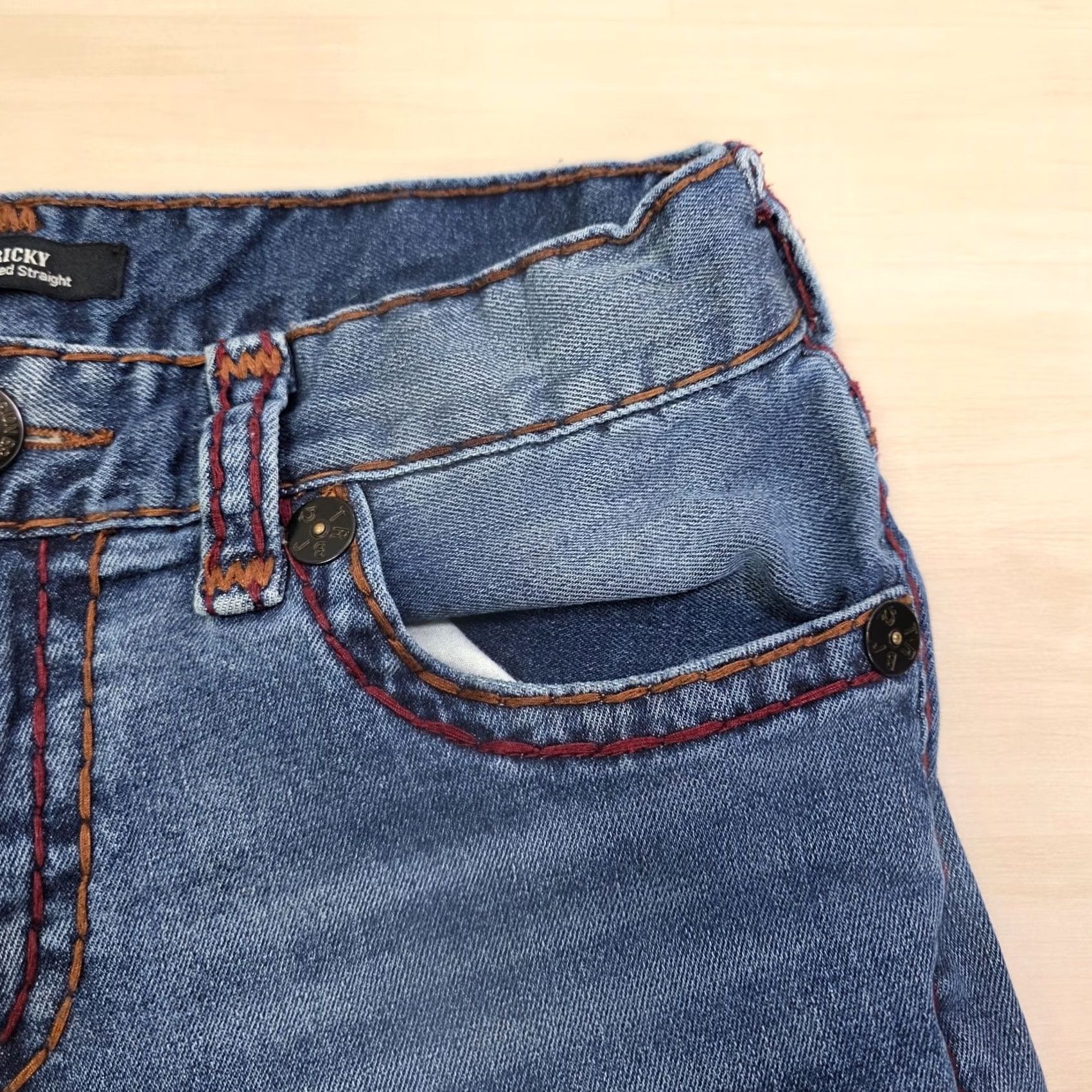 True Religion True Religion Ricky Super T Jeans USA Size 31 Blue Dark Mens Size US 31 - 6 Thumbnail