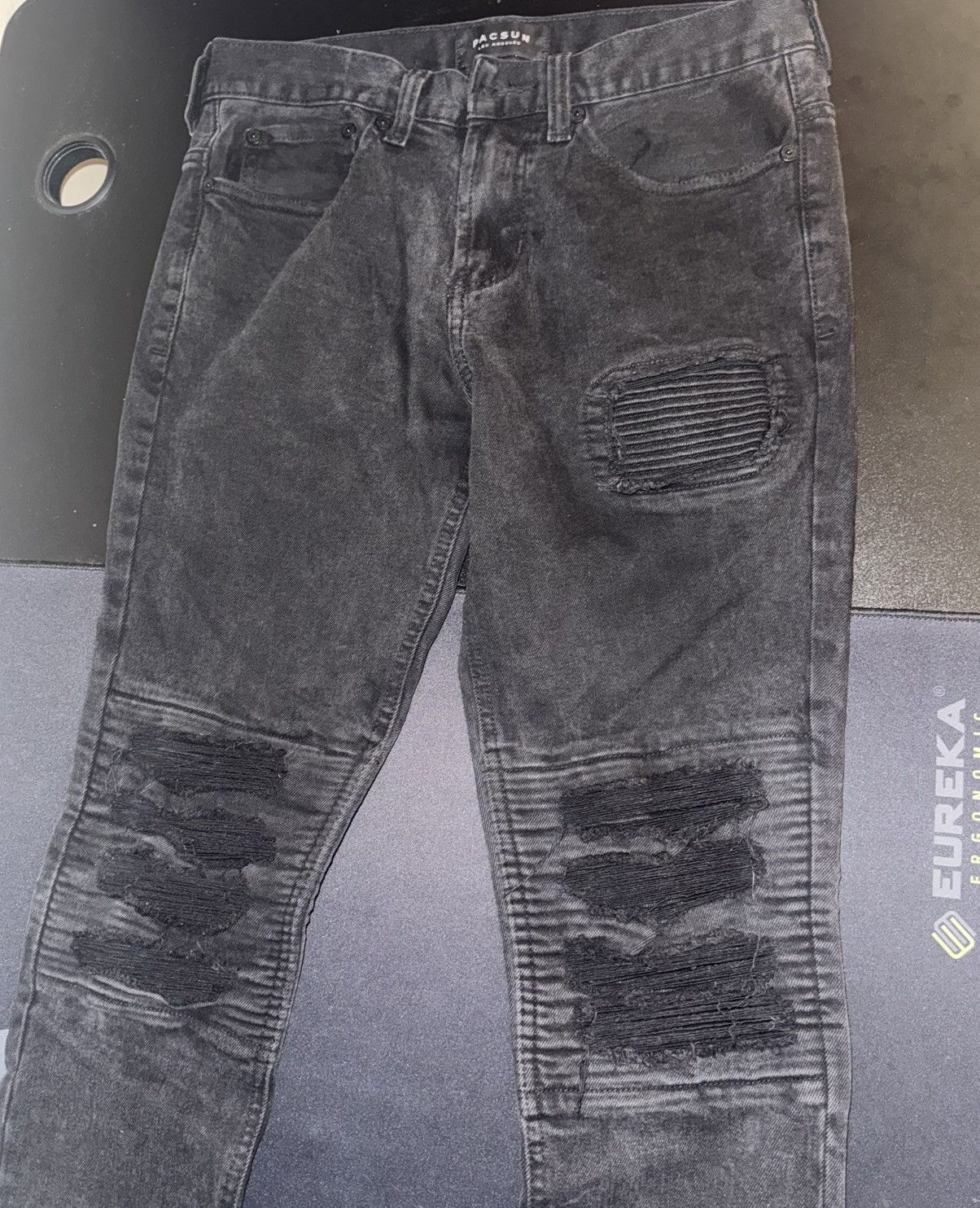 Other Men Black Stacked Skinny Jeans Size US 28 / EU 44 - 3 Thumbnail