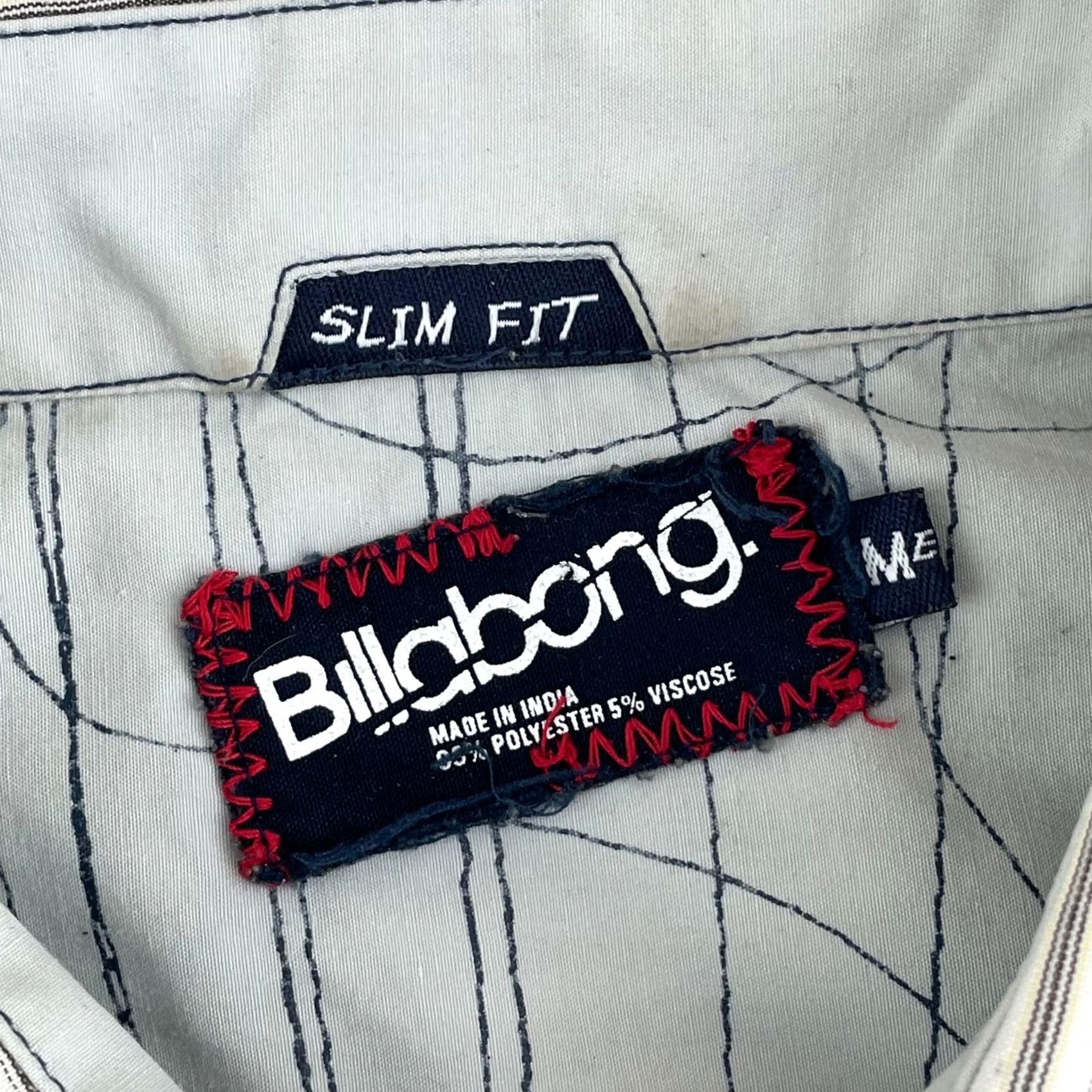 Billabong VINTAGE Billabong Western Shirt Men Medium White Geometric Stripe Slim Fit Pearl Snap Size US M / EU 48-50 / 2 - 2 Thumbnail