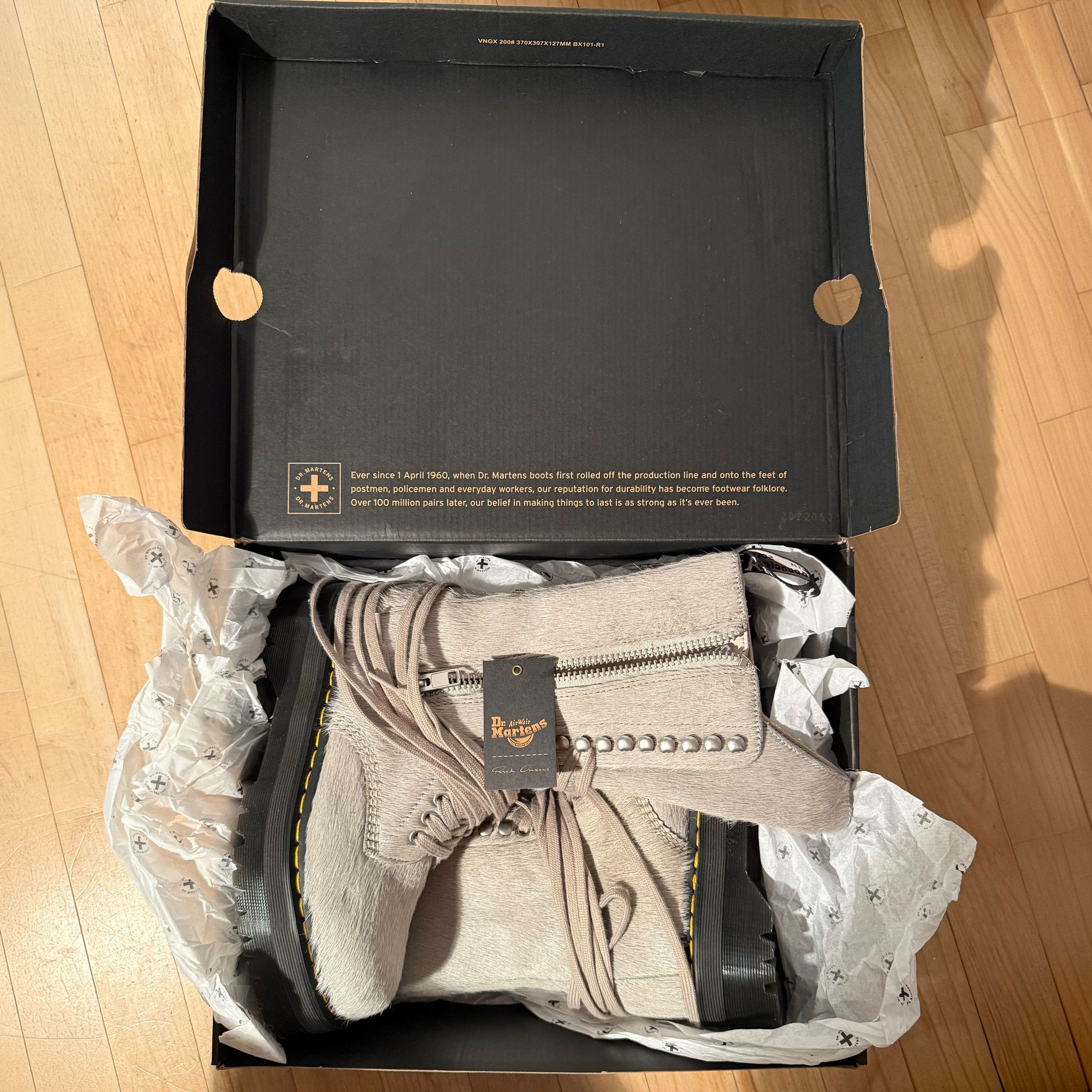Rick Owens Rick Owens x Dr.martens 1918 fur boots Size US 7 / EU 40 - 8 Thumbnail