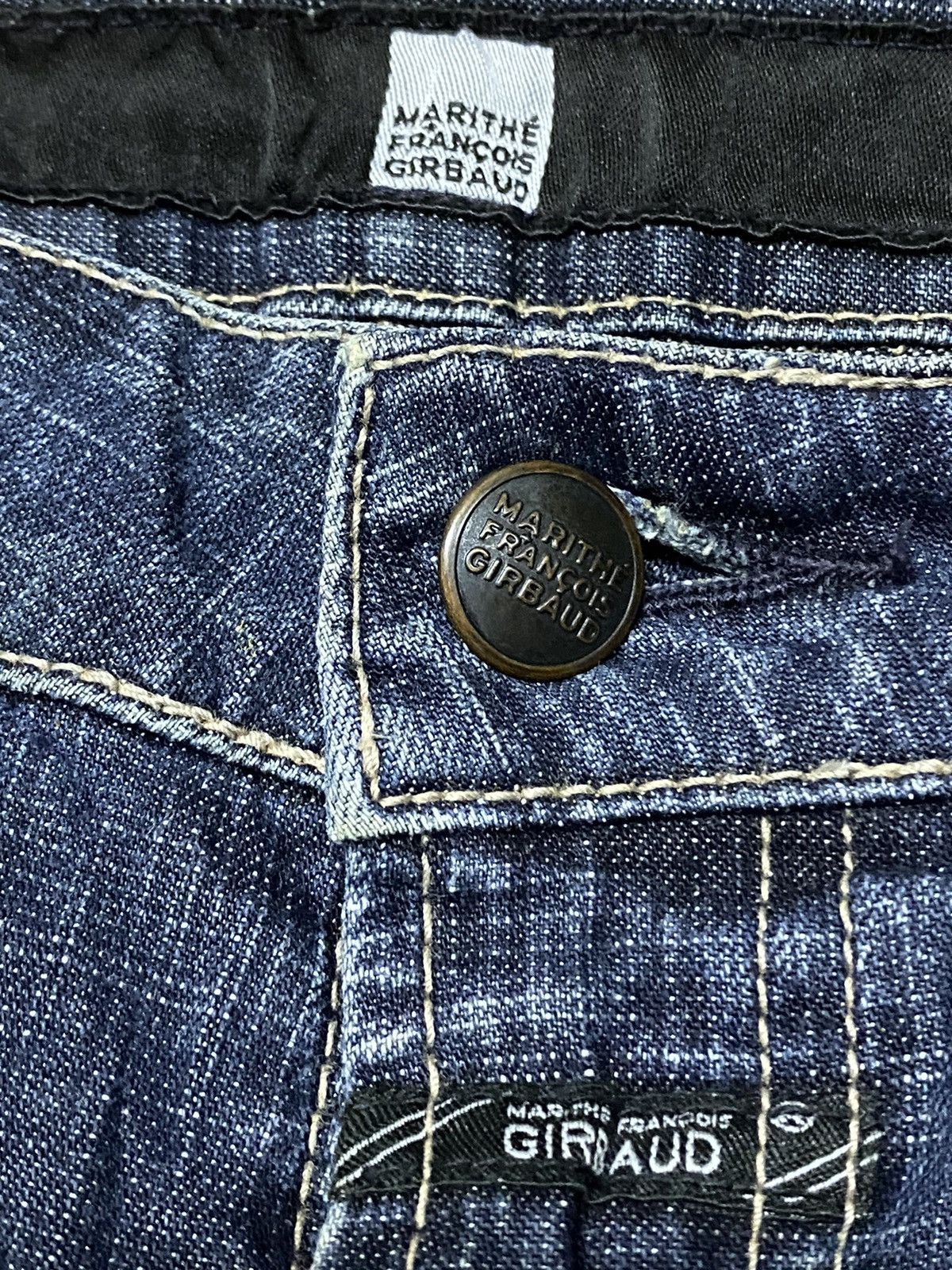 Marithe + Francois Girbaud Vintage Marithe Francois Girbaud Blue Wash Flare style Jeans Size 29" - 8 Thumbnail