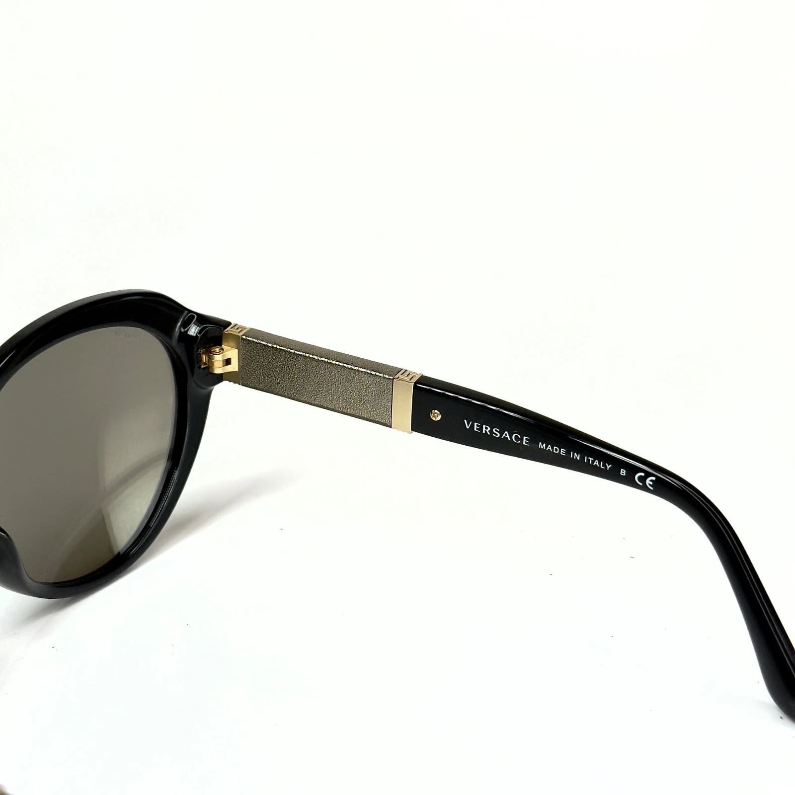 Versace VERSACE VE4306Q 4306 Sunglasses Black Gold Leather Mirror Size ONE SIZE - 4 Thumbnail