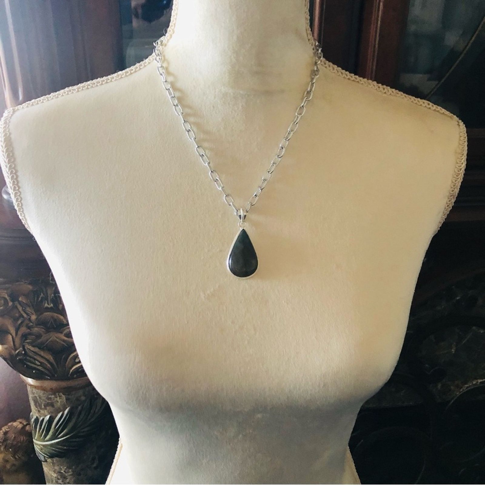 Handmade Handcrafted genuine labradorite raindrop 925 necklace Size ONE SIZE - 9 Thumbnail