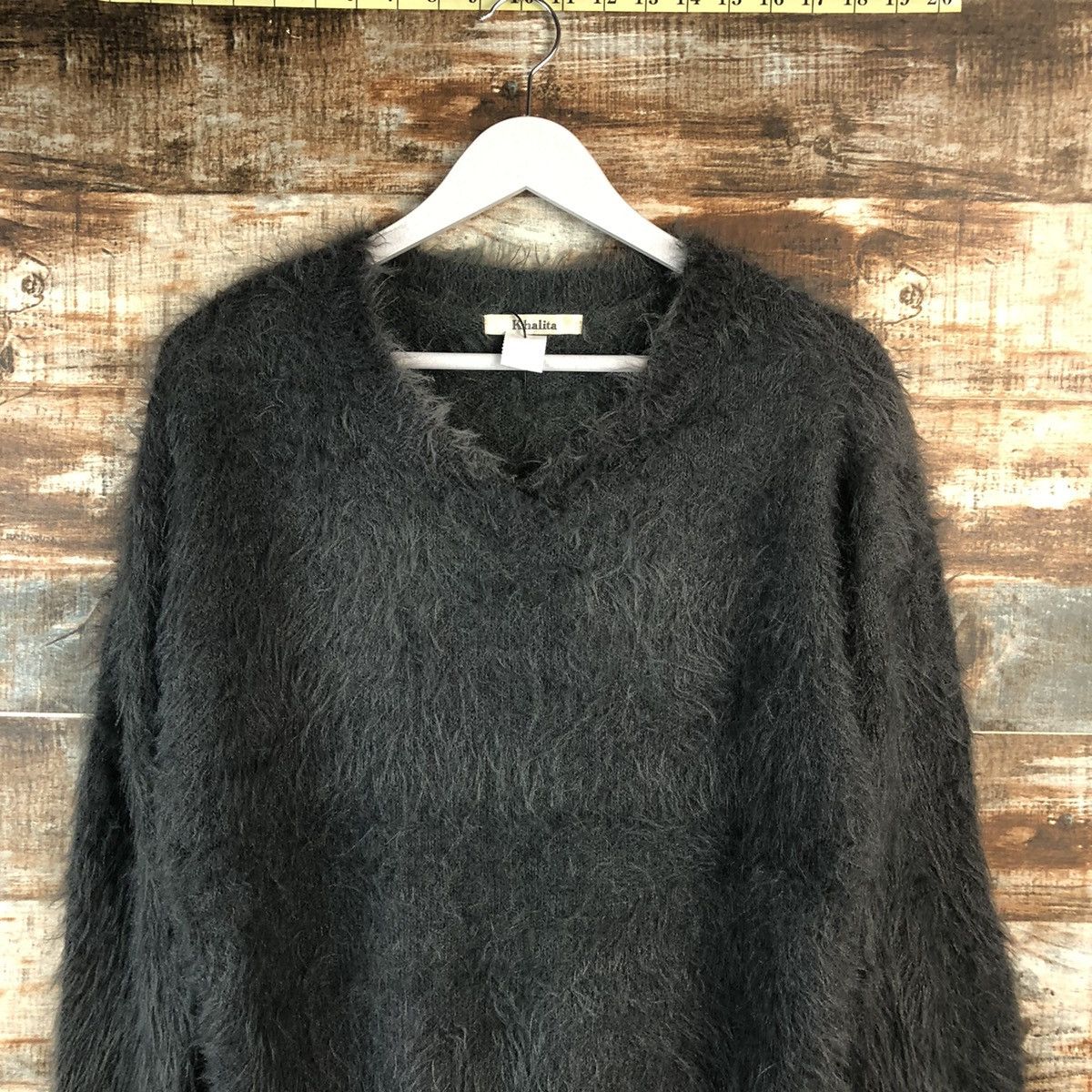 Japanese Brand DL Khalita Gray Mohair shaggy fur Knitwear #C391 Size M / US 6-8 / IT 42-44 - 2 Thumbnail