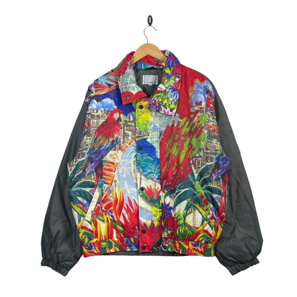 Vintage Vintage Mitsubishi Oil Parrot Graphic Reversible Windbreaker Size US XL / EU 56 / 4 - 1 Thumbnail
