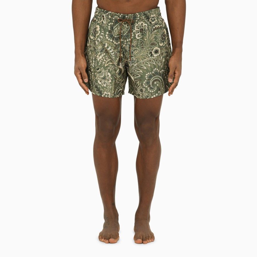 image of Etro O1D2Blof0424 Swim Shorts In Green, Men's (Size 36)