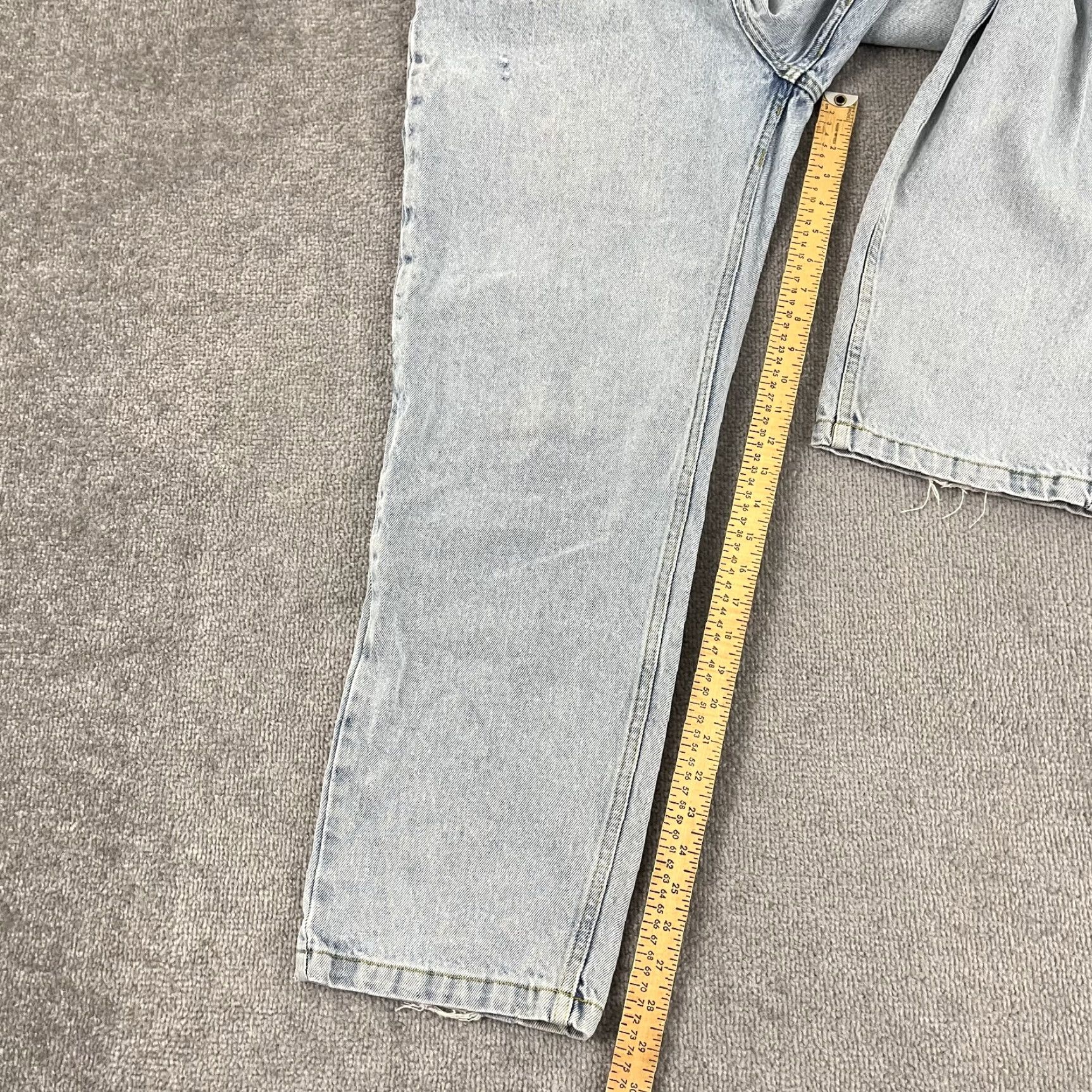 Vintage POLAR Skate Co Jeans Mens 32 x 29 Straight Leg Light Blue Denim Grunge Skater Size US 32 / EU 48 - 7 Thumbnail