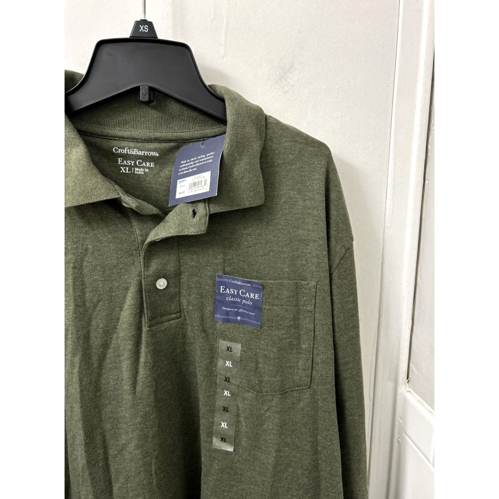 Croft & Barrow Croft & Barrow Polo Shirt Mens XL Dark Green Easy Care Long Sleeve NWT MSRP 34 Size US XL / EU 56 / 4 - 4 Thumbnail