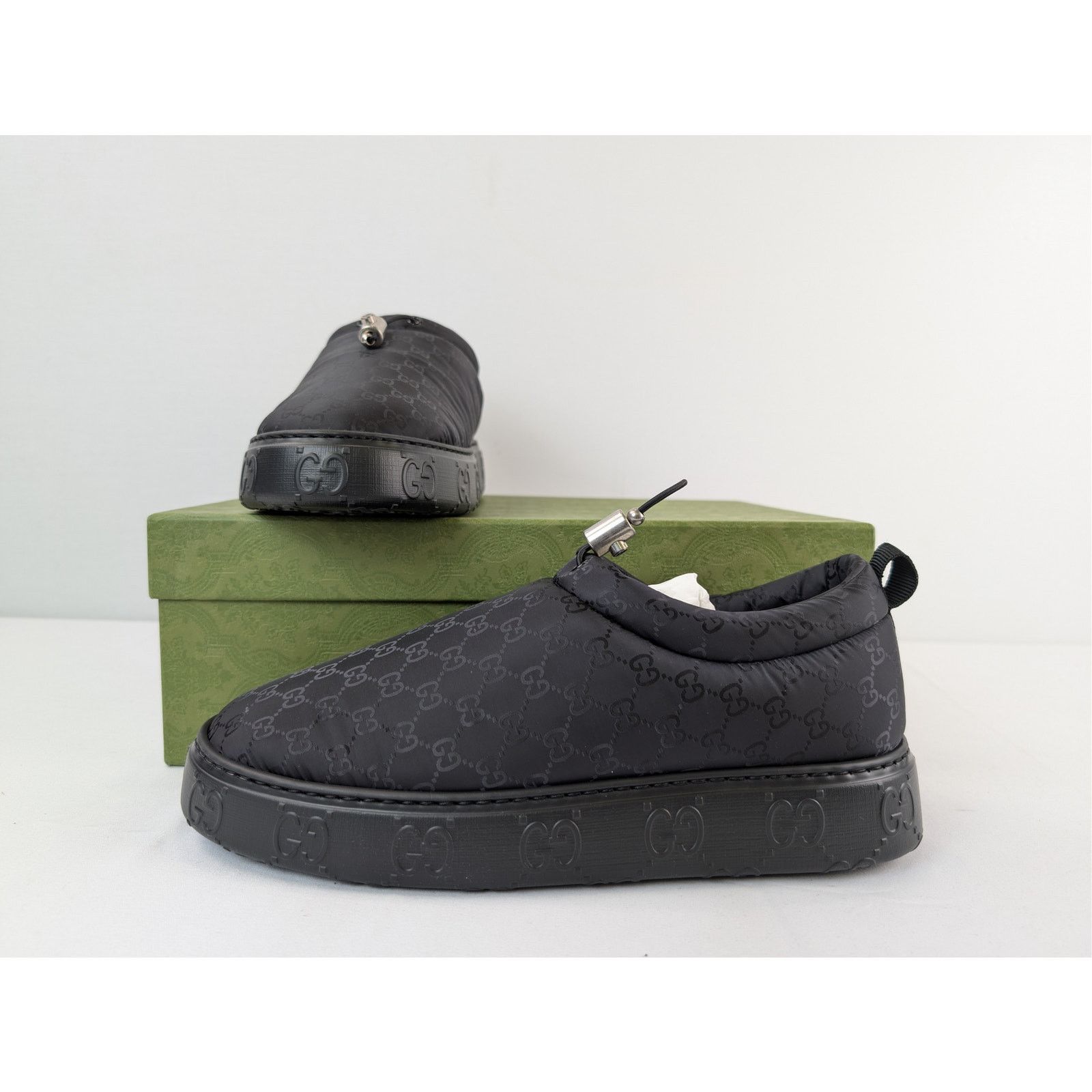 Gucci o1rshd1 M Nut Nylon Moccasin Shoes in Black Size US 10.5 / EU 43-44 - 20 Thumbnail
