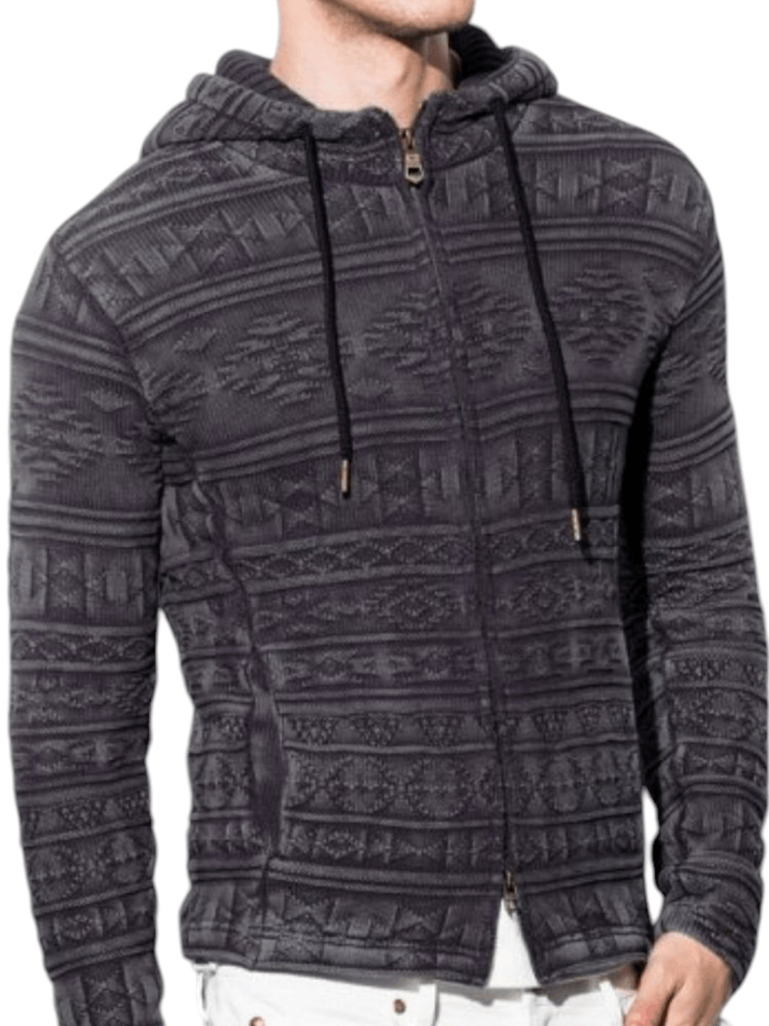 Japanese Brand 1PIU1UGUALE3 Relax Ortega pattern knit hoodie Size US M / EU 48-50 / 2 - 5 Thumbnail
