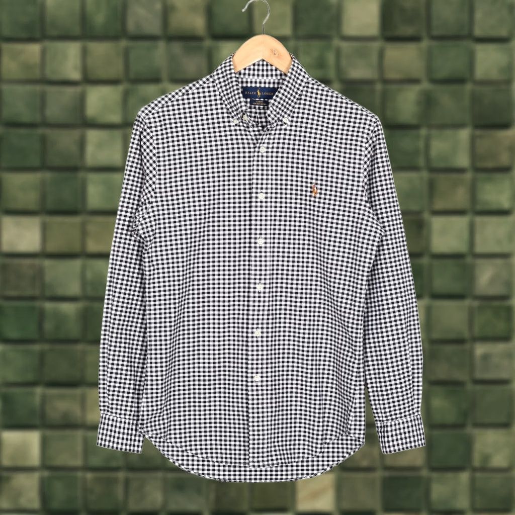 Ralph Lauren RALPH LAUREN Stretch Oxford Shirt Men Size S Slim Fit Long Sleeve Check White Black VR4022 Size US S / EU 44-46 / 1 - 1 Thumbnail