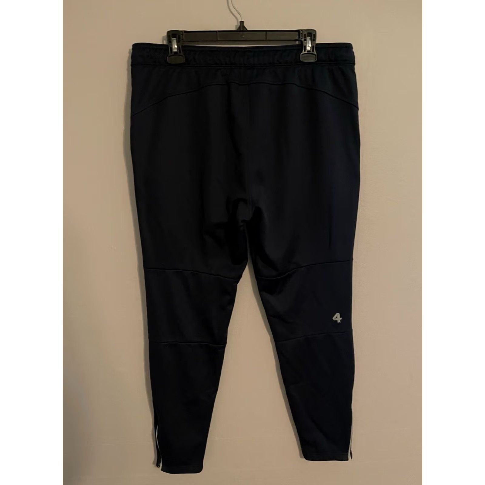 Vintage Fourlaps Pants Navy Blue Men's Large Tapered Track Pants Elastic Waist Size US 33 - 3 Thumbnail