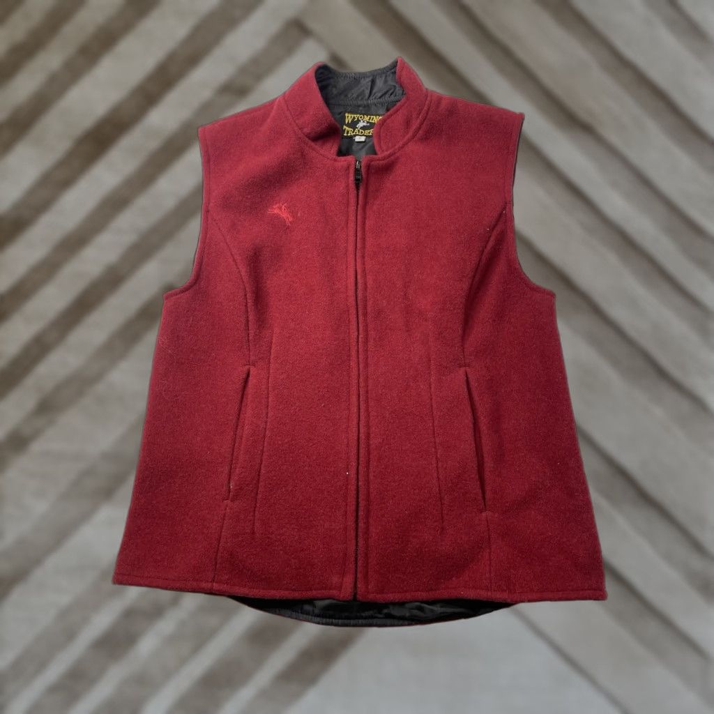 Vintage Wyoming Traders Vest Womens Small Red Wool Western Riding Cowboy Full Zip Size S / US 4 / IT 40 - 1 Thumbnail