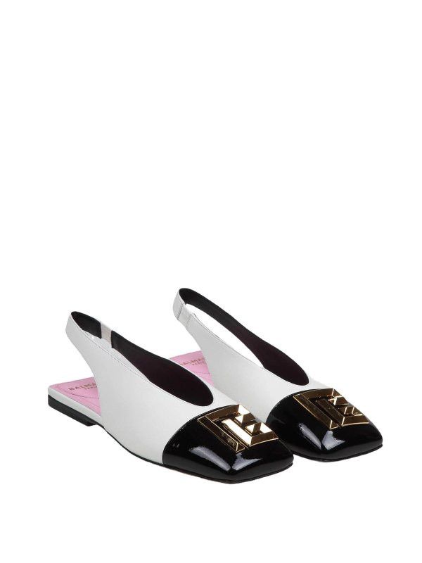o1s1wg110925 Slingback Two Tone Leather in Black/White