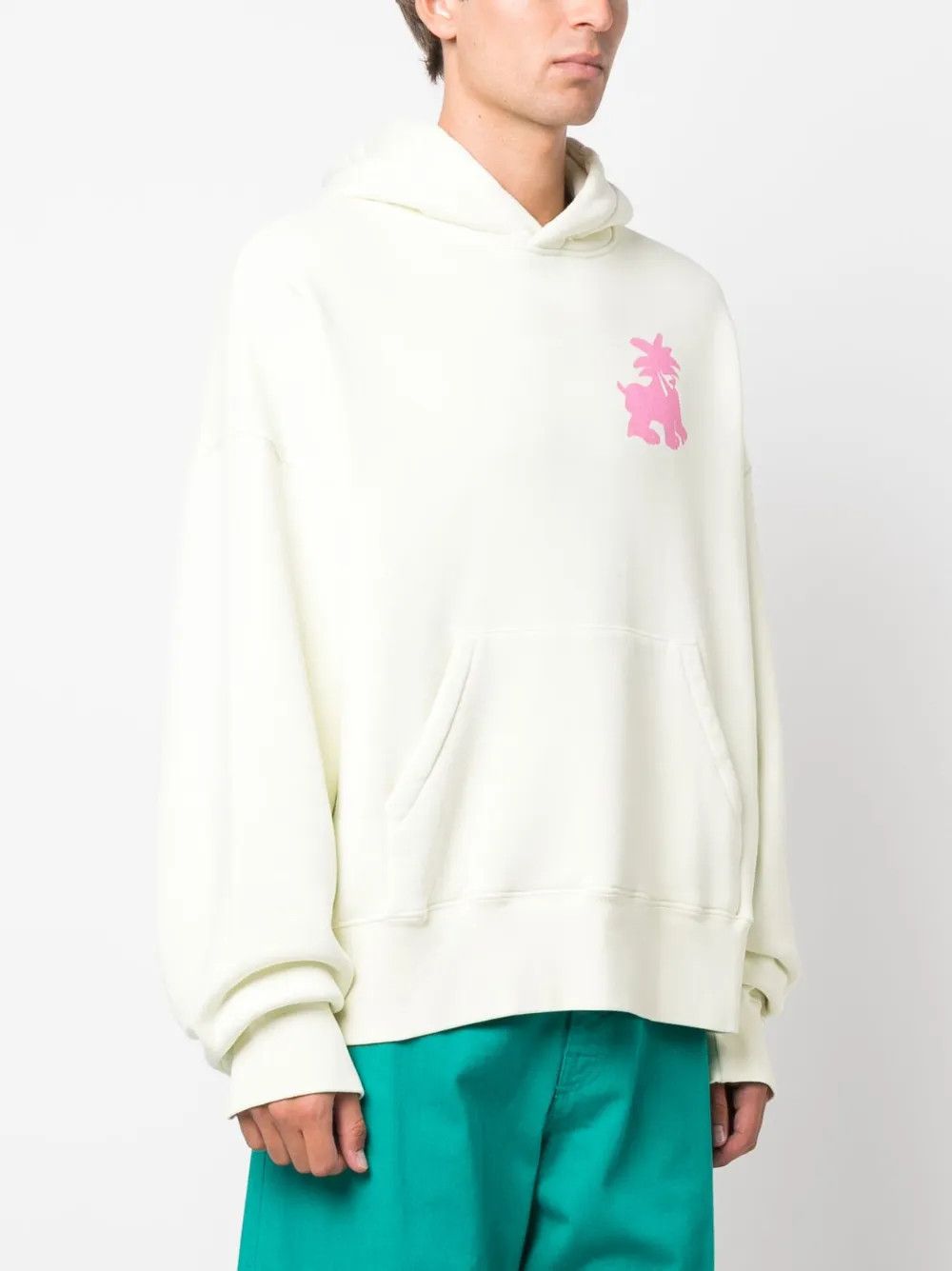 Palm Angels o1y0325 Logo Hoodie in Light Green Size US XL / EU 56 / 4 - 4 Thumbnail
