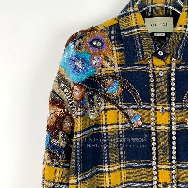 Gucci Gucci Colour-blocked plaid floral sequin diamond-encrusted Size S / US 4 / IT 40 - 3 Thumbnail