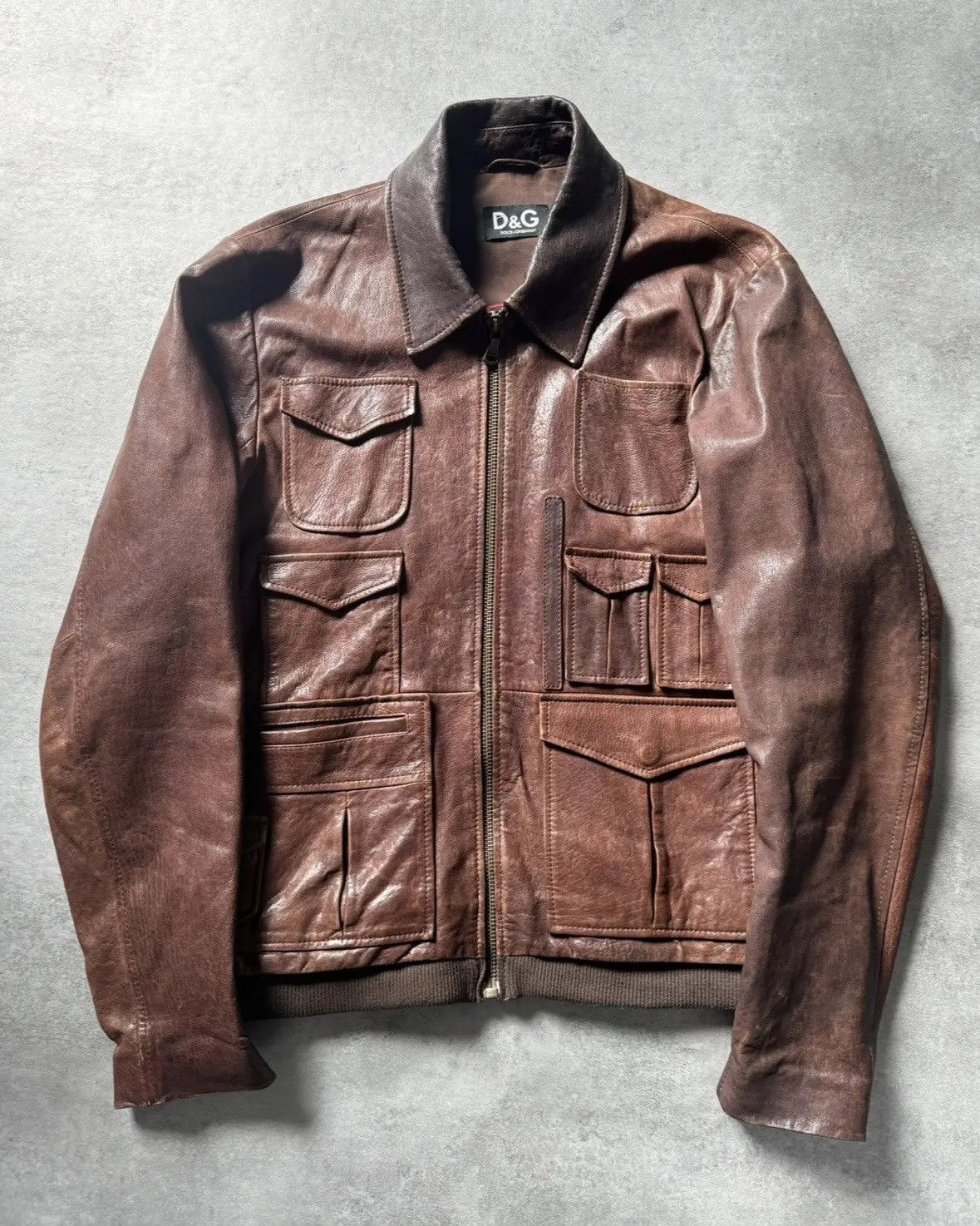 RARE VINTAGE MULTI POCKET LEATHER JACKET