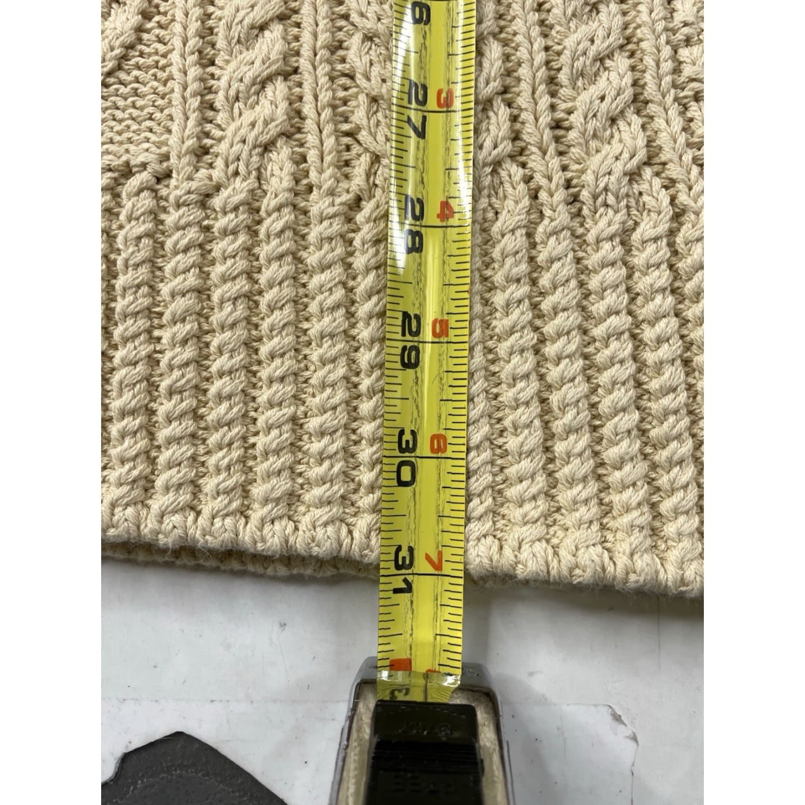 Vintage VINTAGE L.L. Bean Signature 505131 Large Beige Fisherman Knit V-Neck Pullover Sweater Womens Size L / US 10 / IT 46 - 5 Thumbnail