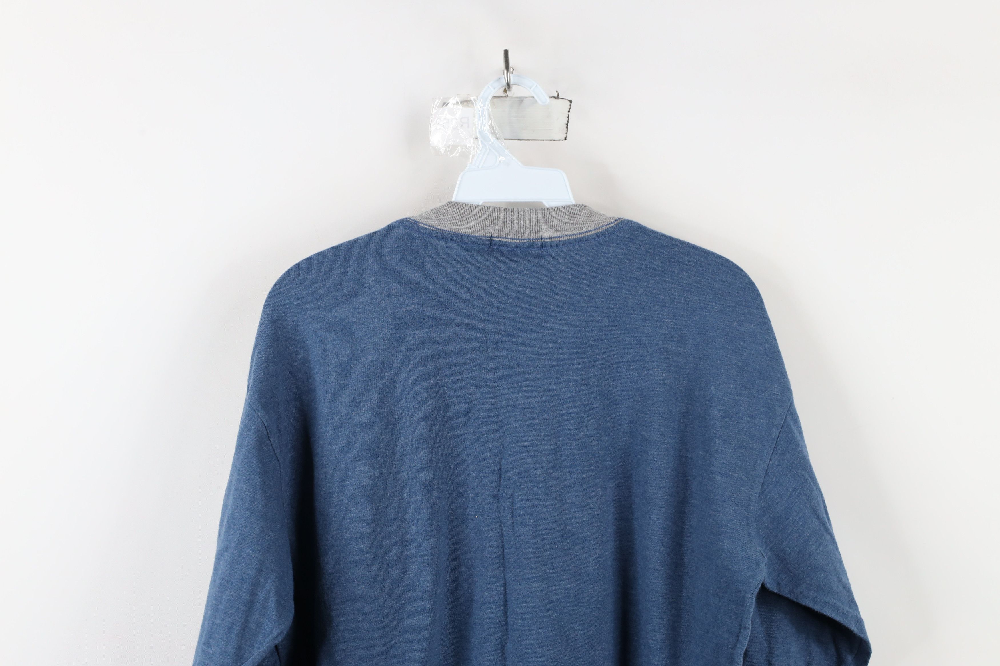 Vintage Vintage 90s Streetwear Blank Knit Long Sleeve Pocket T-Shirt Size US M / EU 48-50 / 2 - 7 Thumbnail