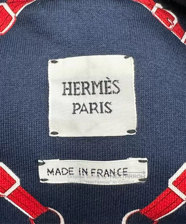 Hermes Hermes Dark Blue Chain Print Logo Jacket Size XXS / US 00 / IT 34 - 3 Thumbnail
