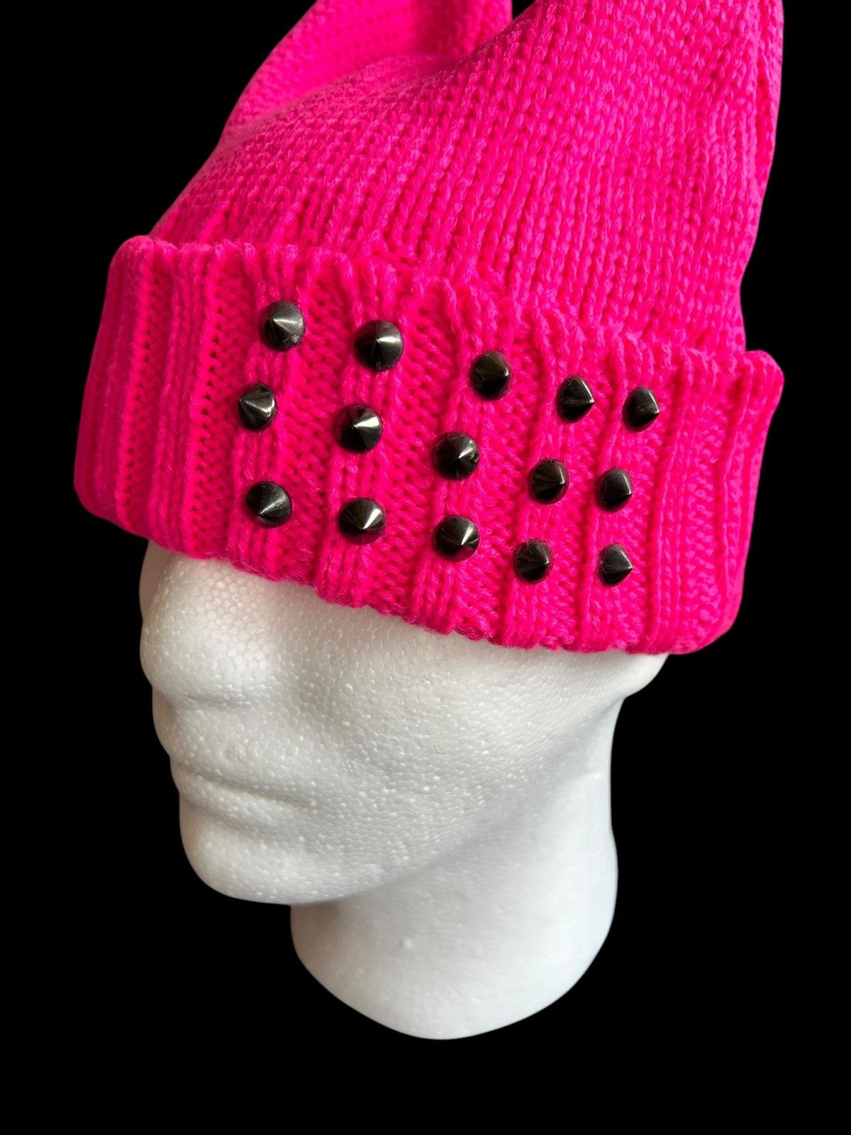 Japanese Brand × Kapital × Vintage Devil Horn Punk Studed knitted Beanie Hats Rare ☠️☠️ Size ONE SIZE - 2 Thumbnail